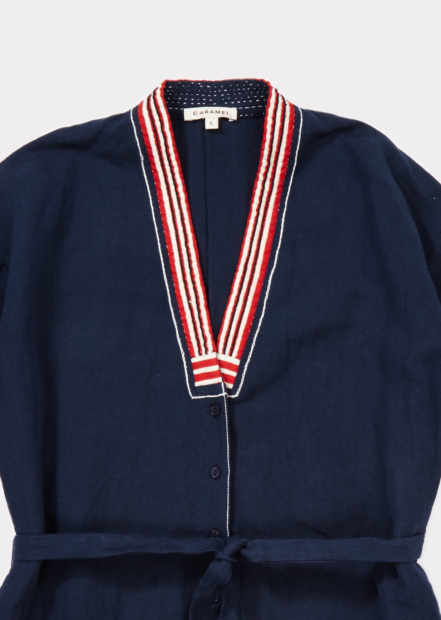 Girls Navy Cotton Woven Dress