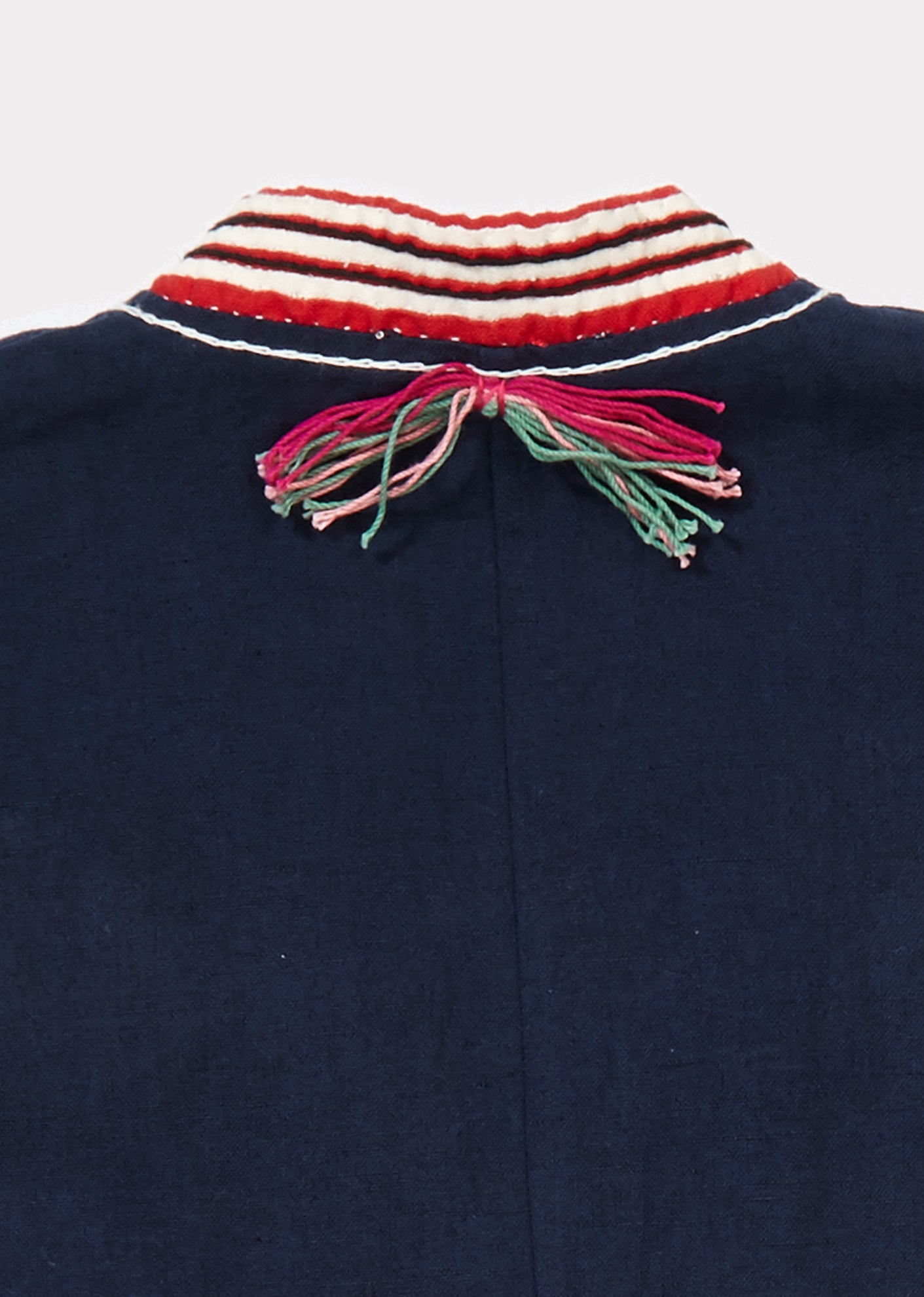 Girls Navy Cotton Woven Dress