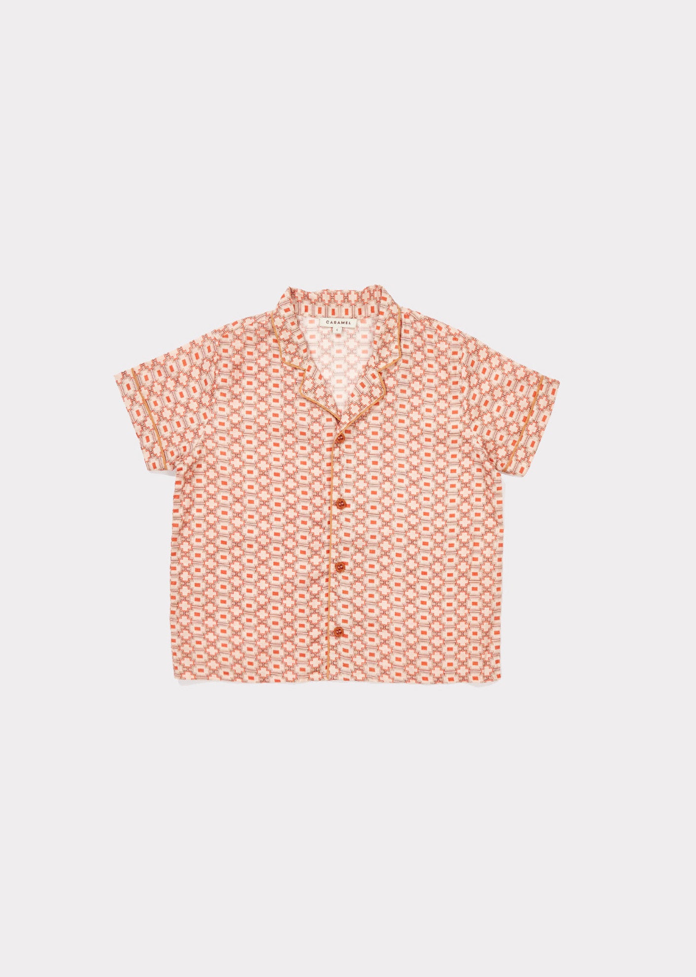 Boys Kaleido Red Cotton Woven Shirt