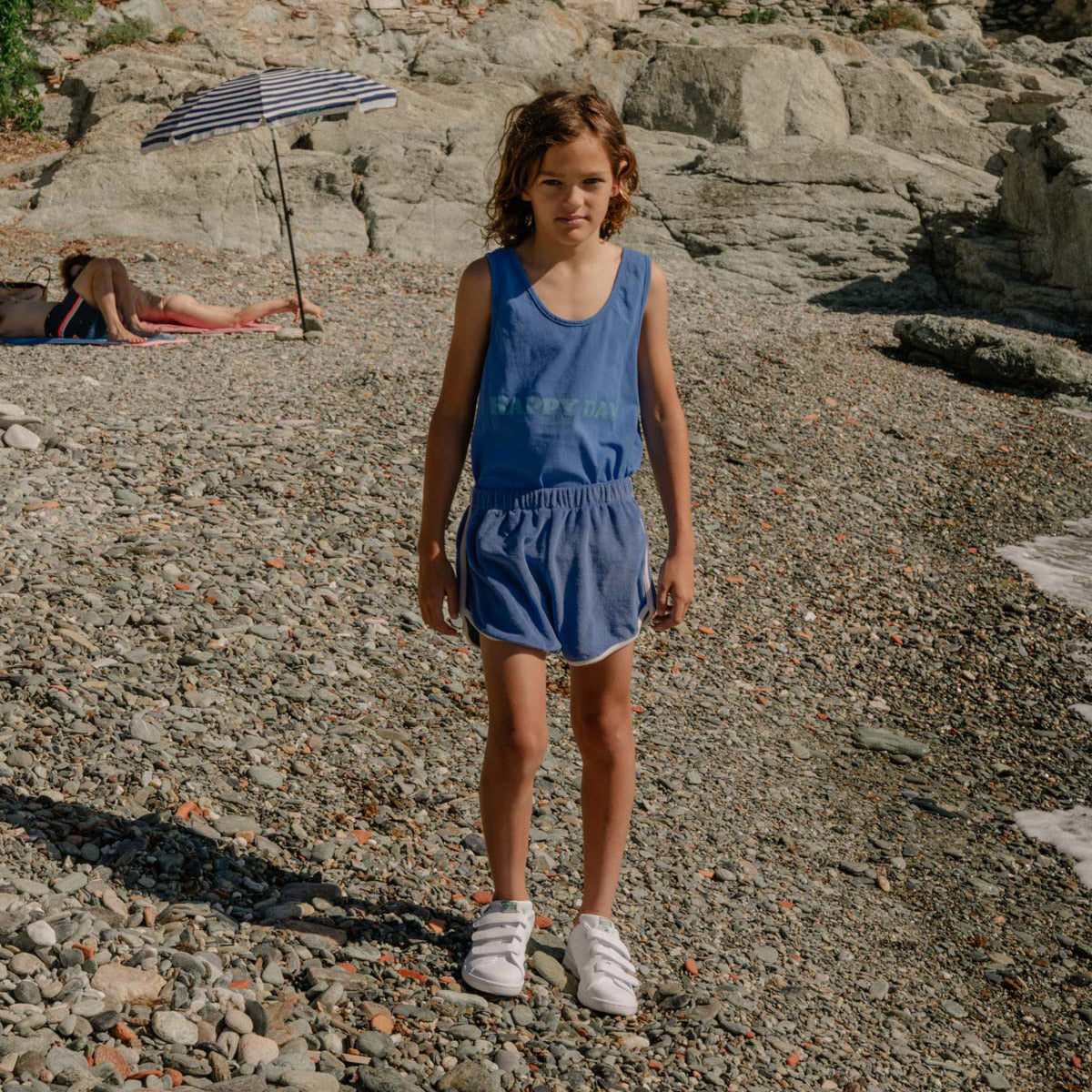 Boys & Girls Blue Logo Cotton Vest