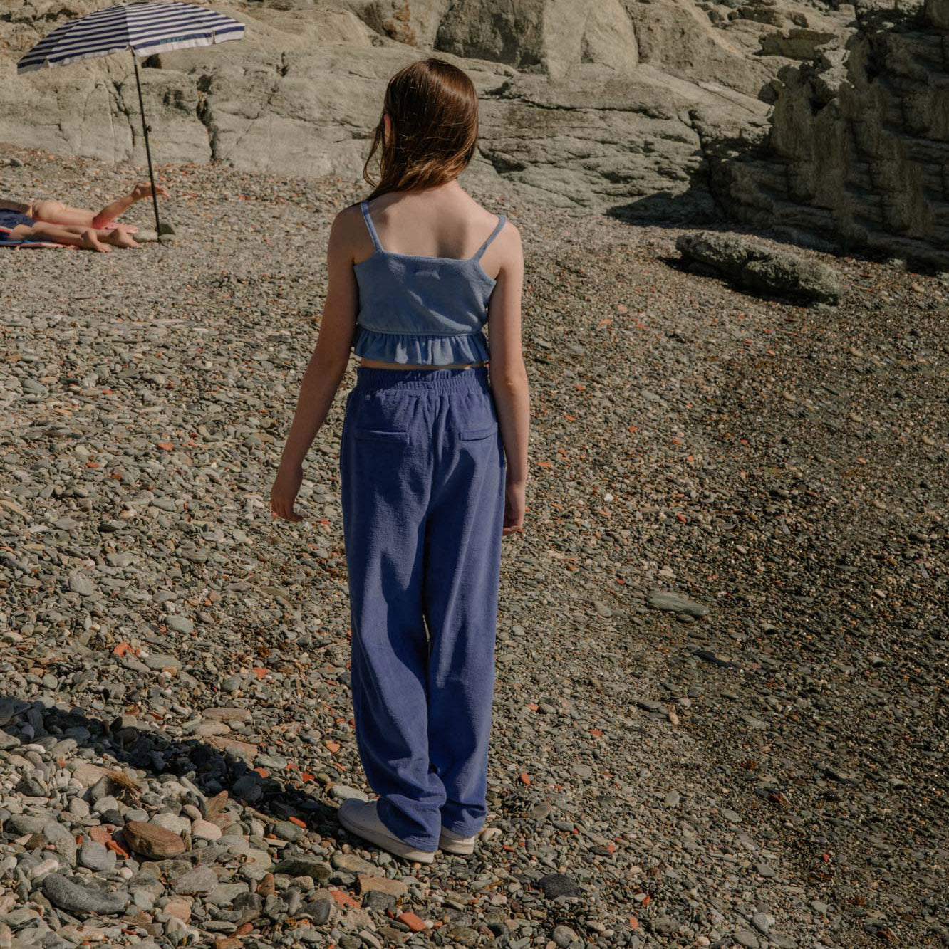 Boys & Girls Blue Cotton Trousers