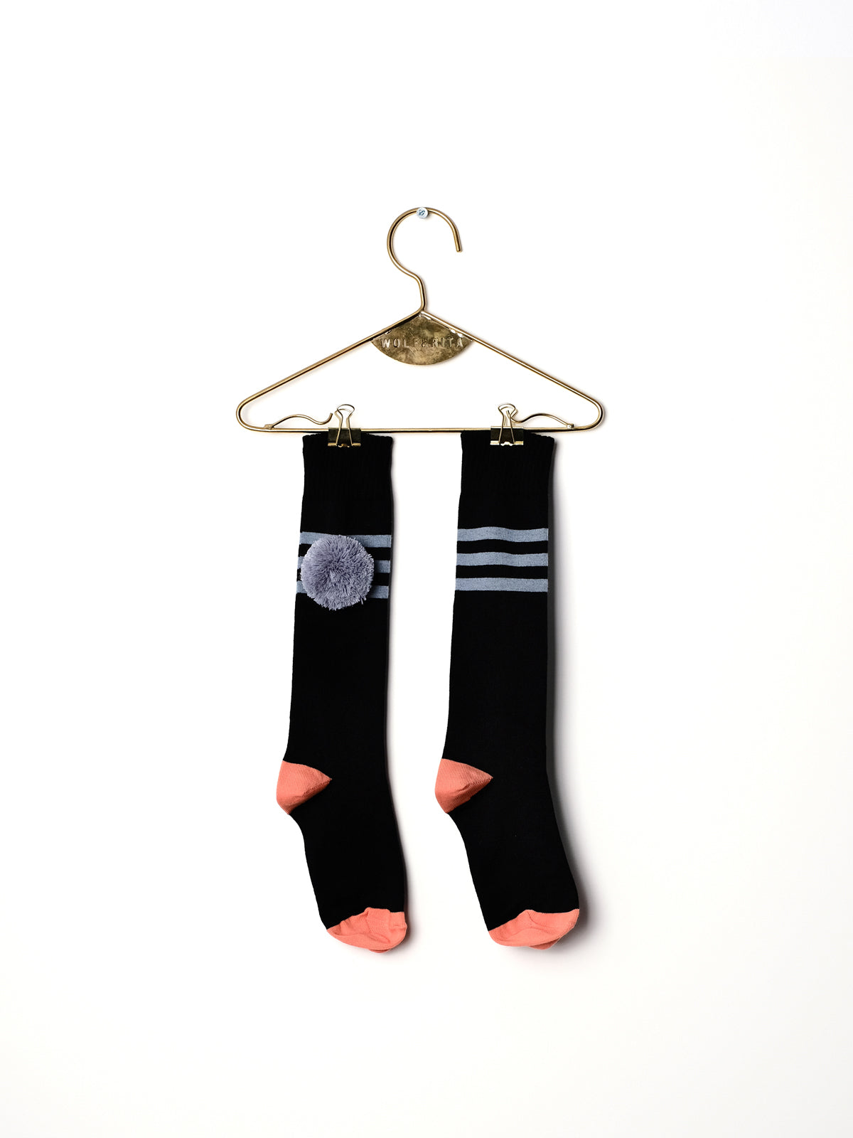 Girls & Boys Black Cotton Long Socks