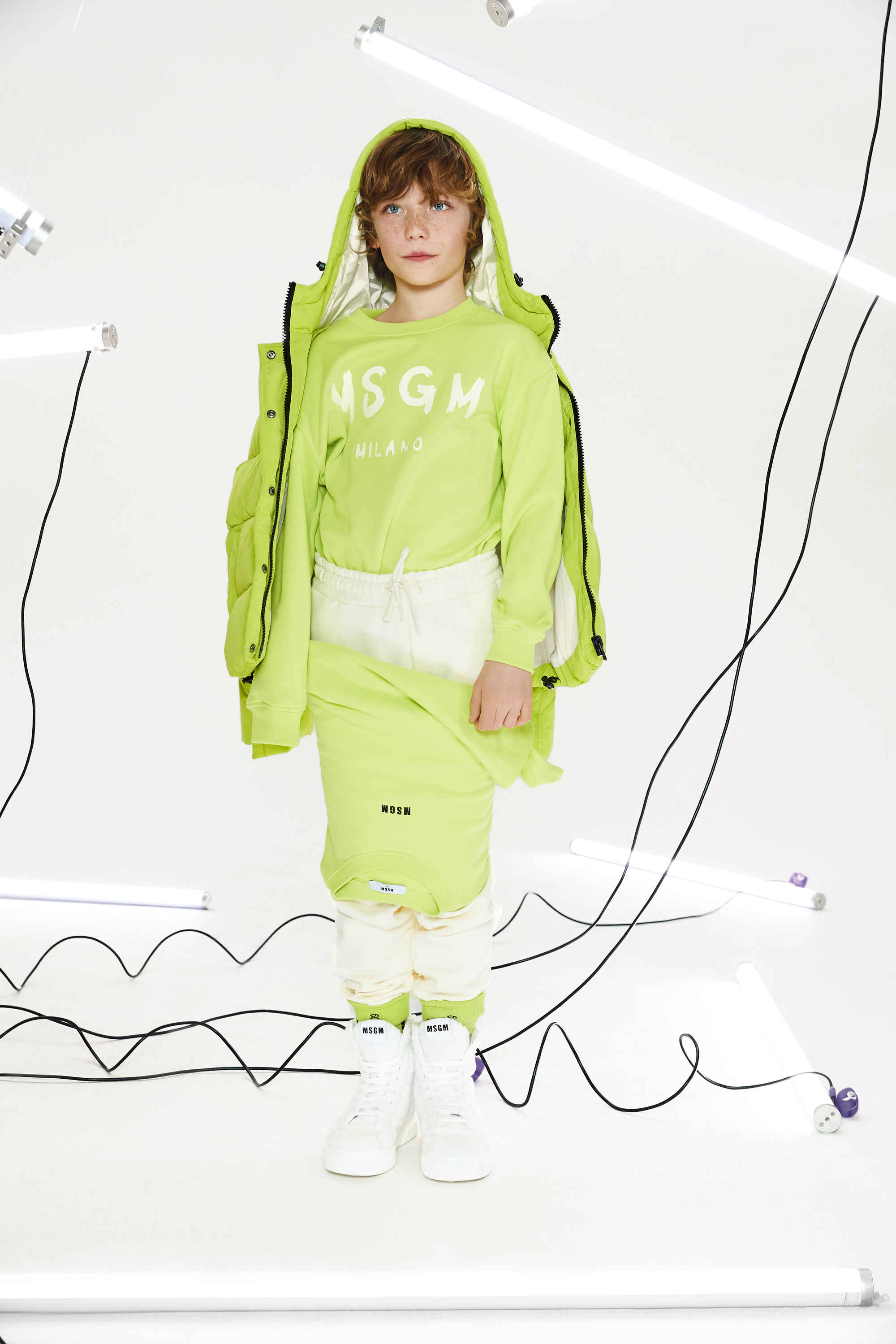 Boys & Girls Green Logo Cotton  Sweatshirt