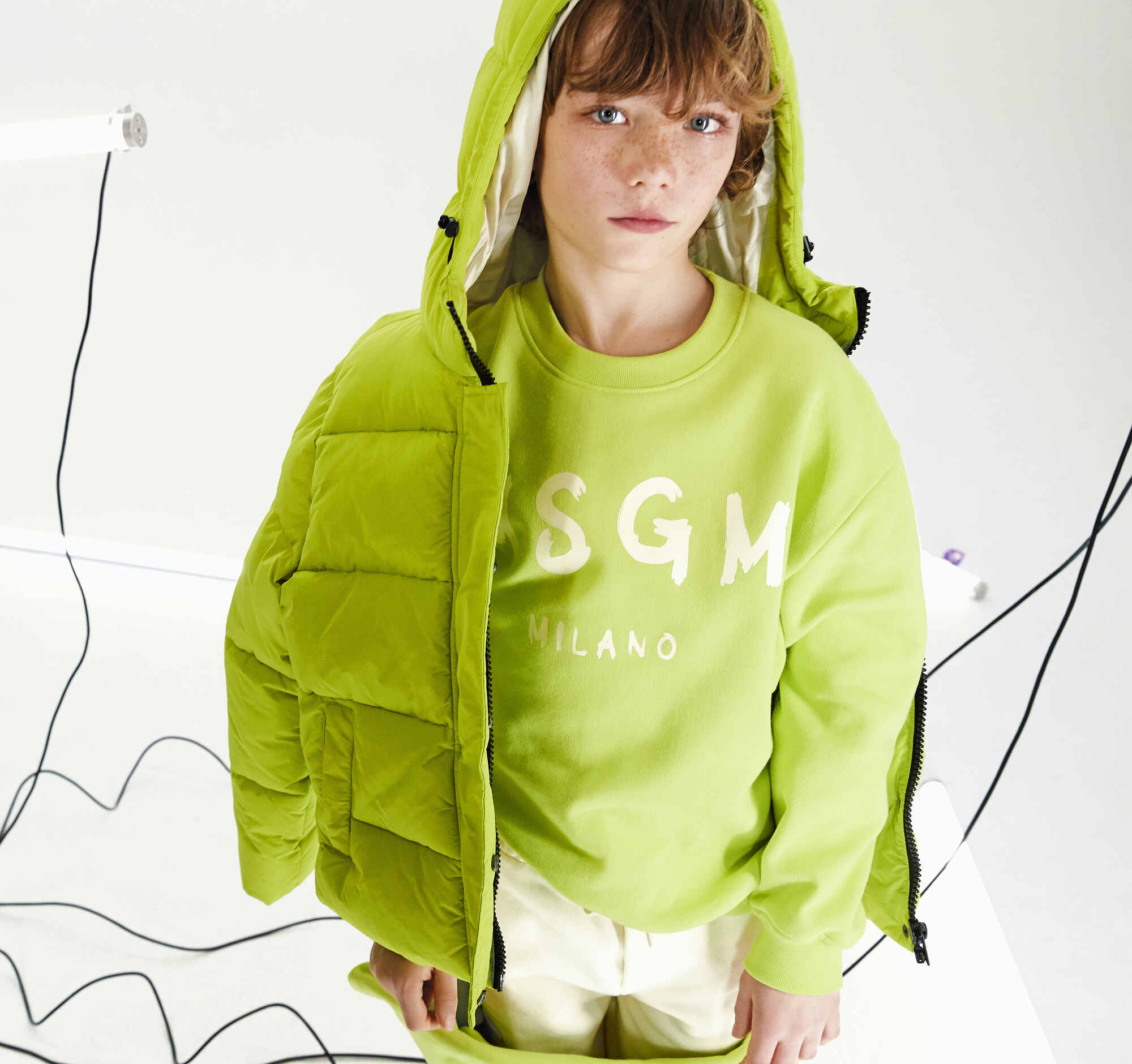 Boys & Girls Green Logo Cotton  Sweatshirt