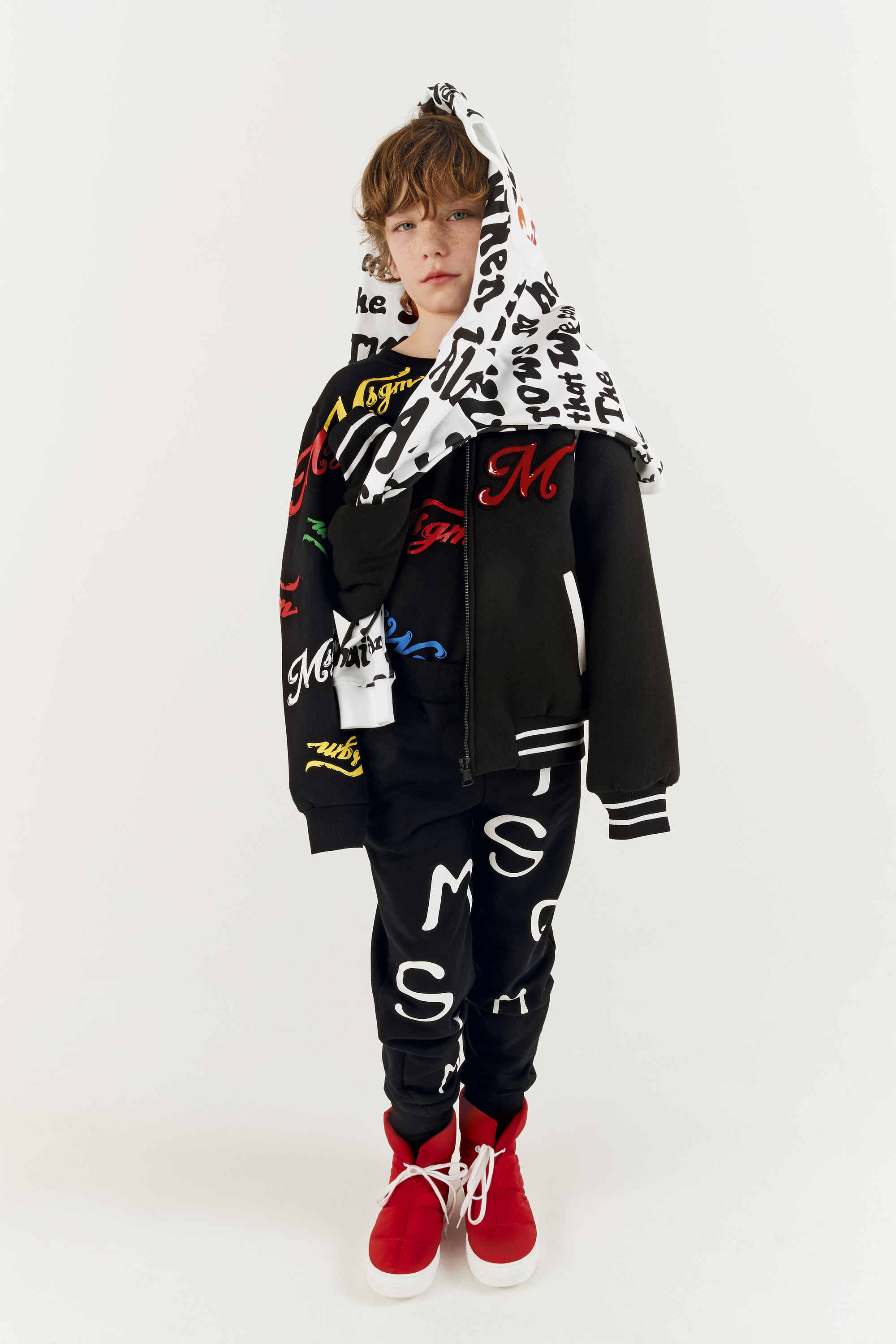 Boys & Girls Black Logo Cotton Trousers