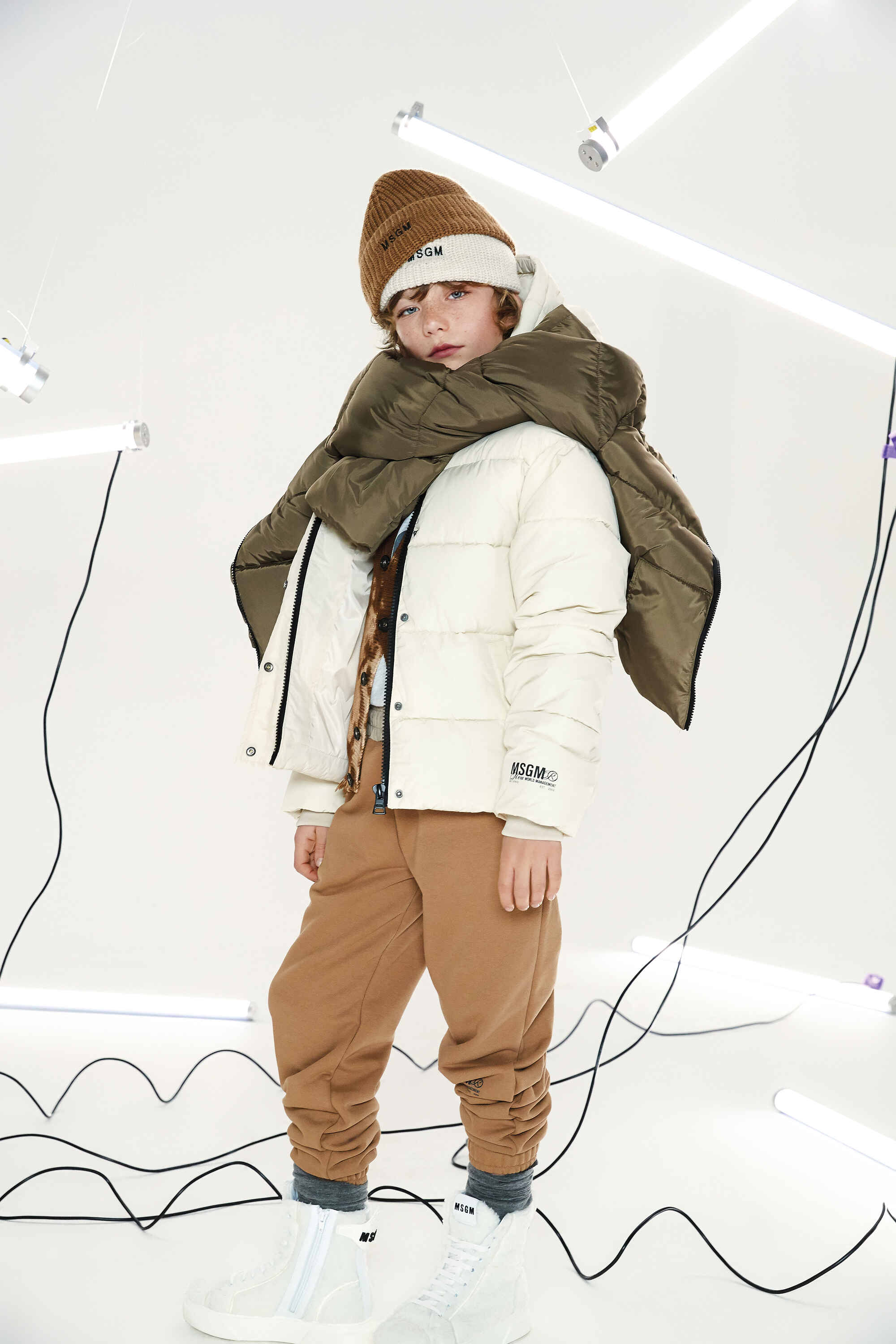 Boys & Girls White Padded Jacket