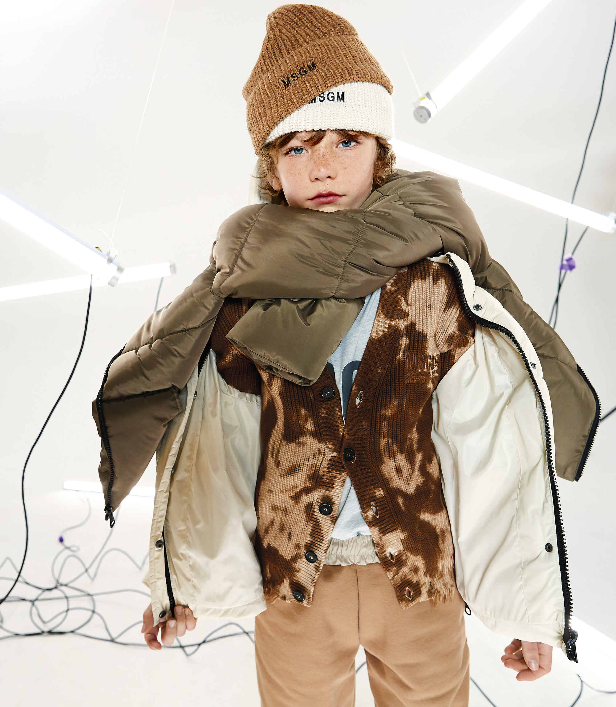 Boys & Girls White Padded Jacket