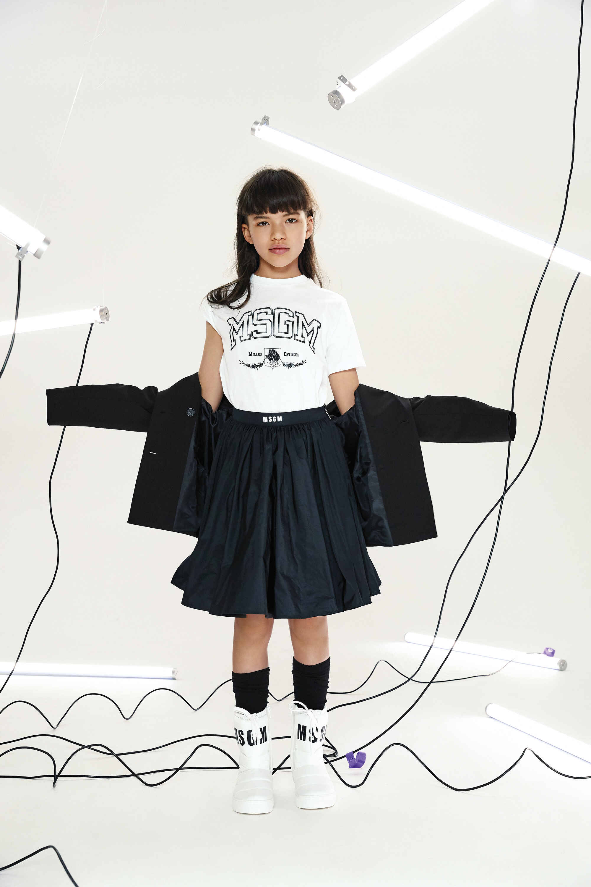 Girls Black Logo Skirt