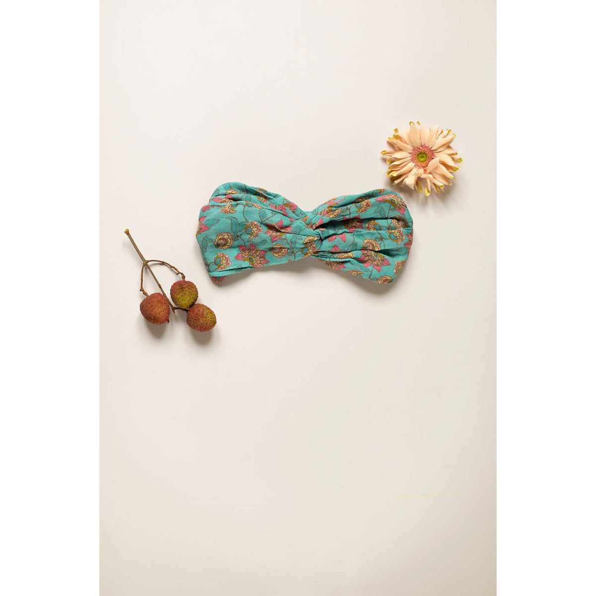 Girls Turquoise Flowers Headband