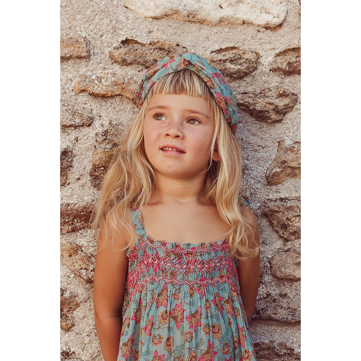 Girls Turquoise Flowers Headband