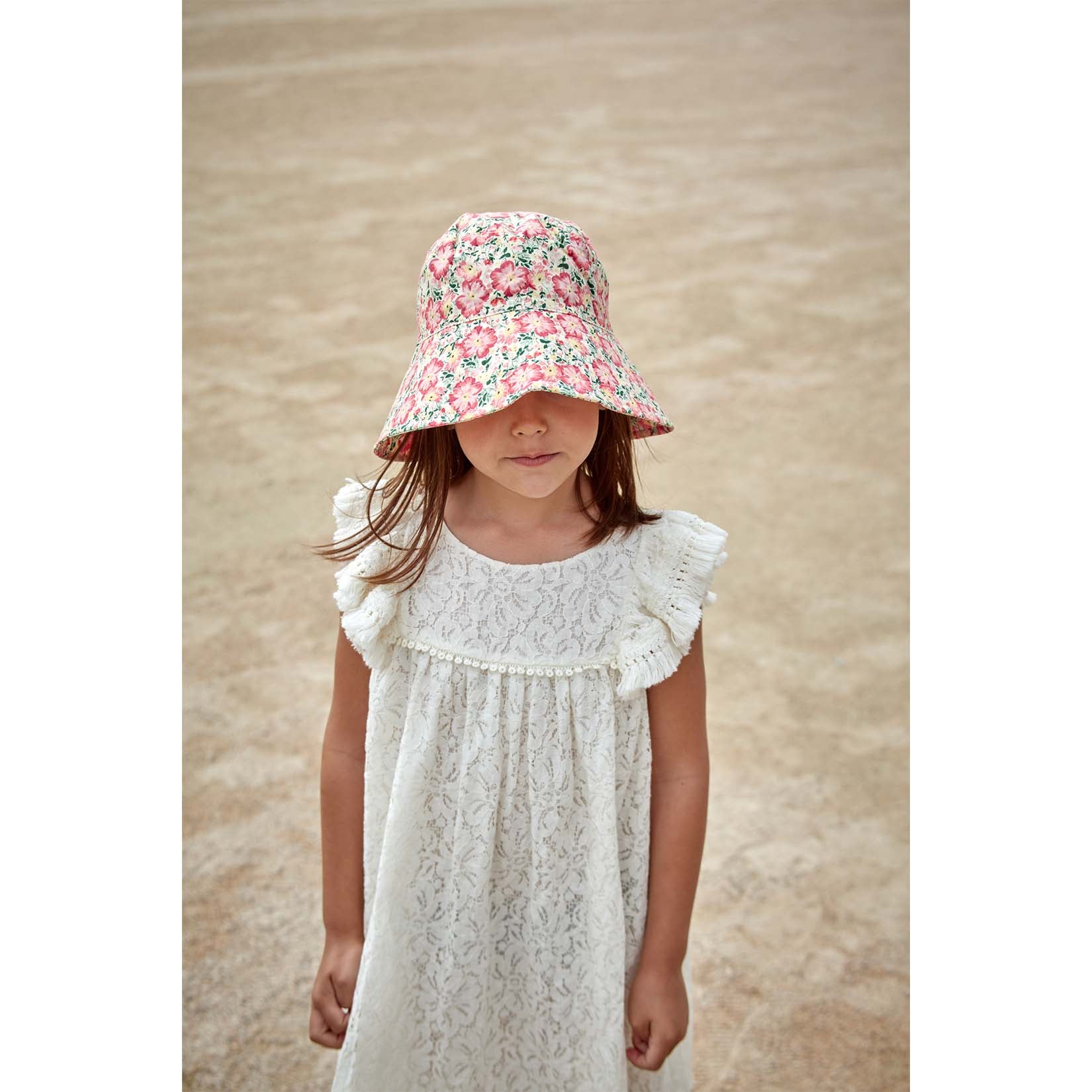 Girls Cream Lace Dress