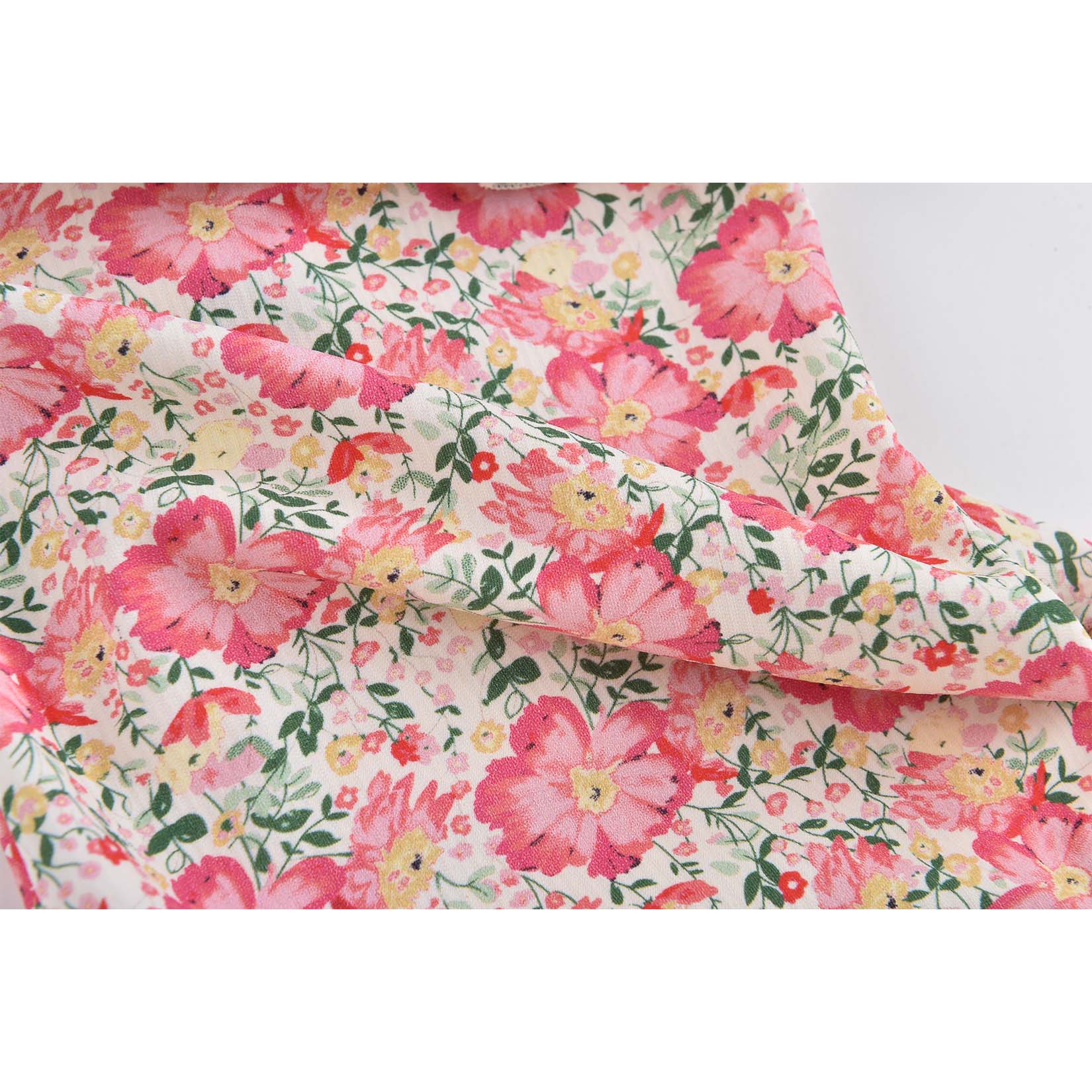 Girls Pink Meadow Floral Bathing Suit
