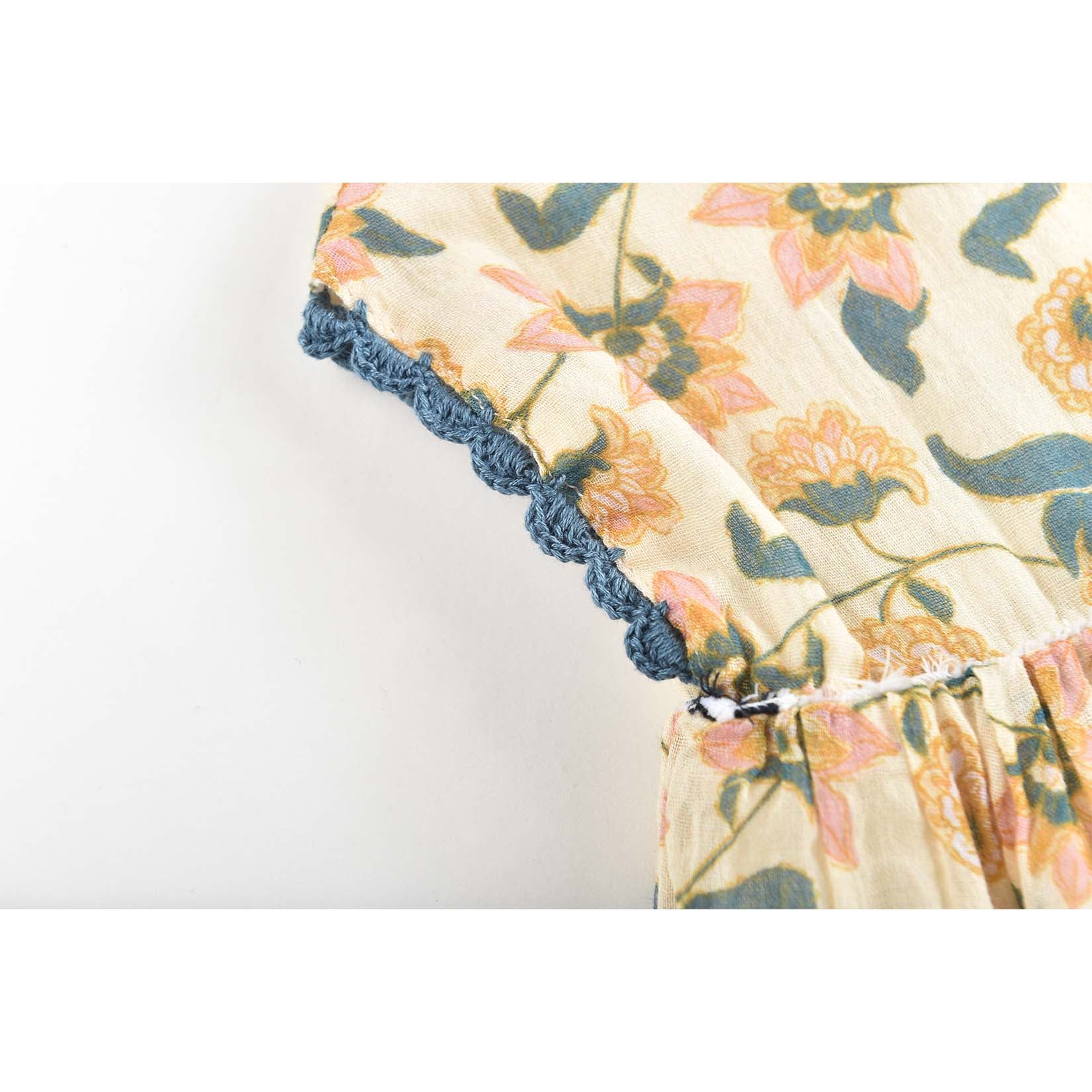 Girls Cream Flowers Dress