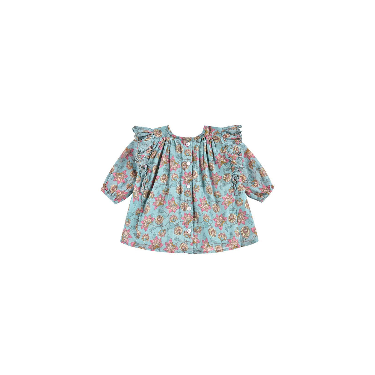 Robe Filles Fleurs Turquoise