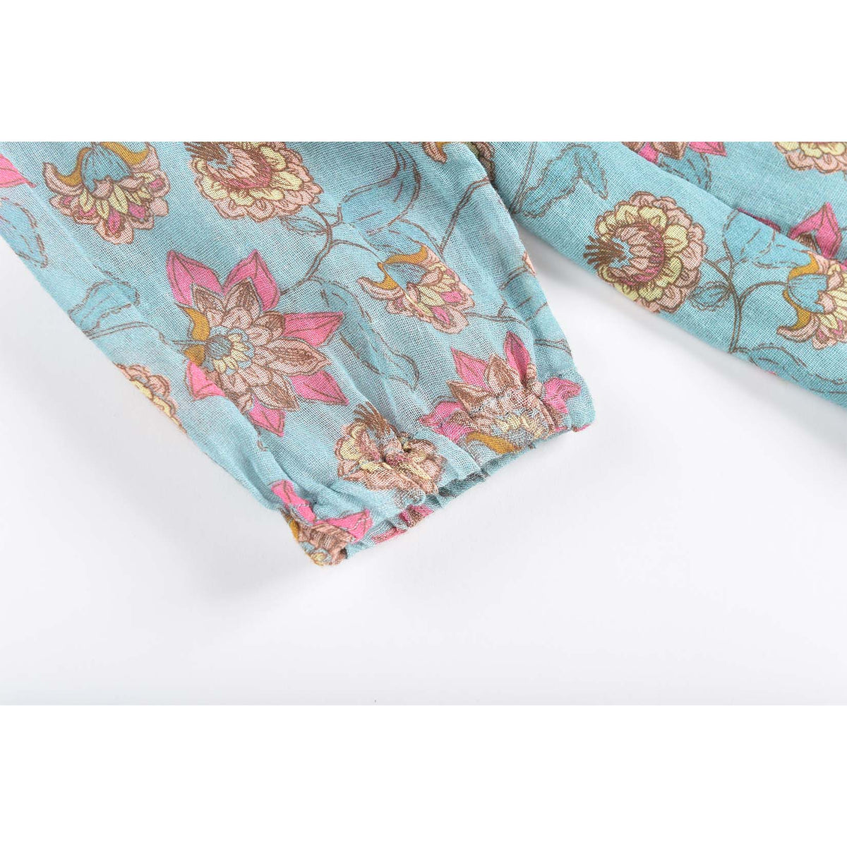 Robe Filles Fleurs Turquoise