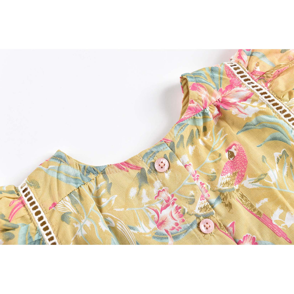 Girls Soft Honey Parrots Blouse
