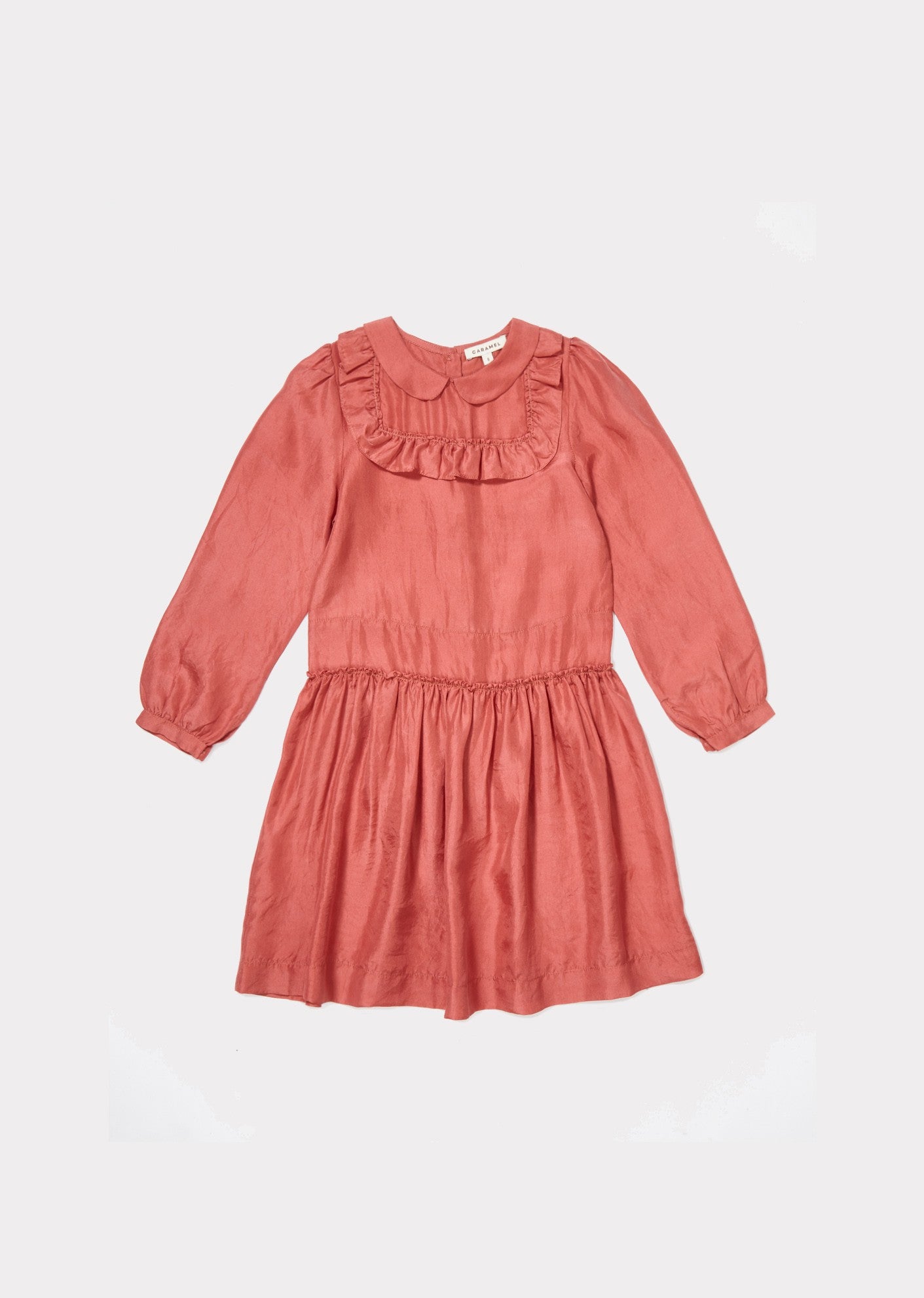 Girls Red Silk Woven Dress