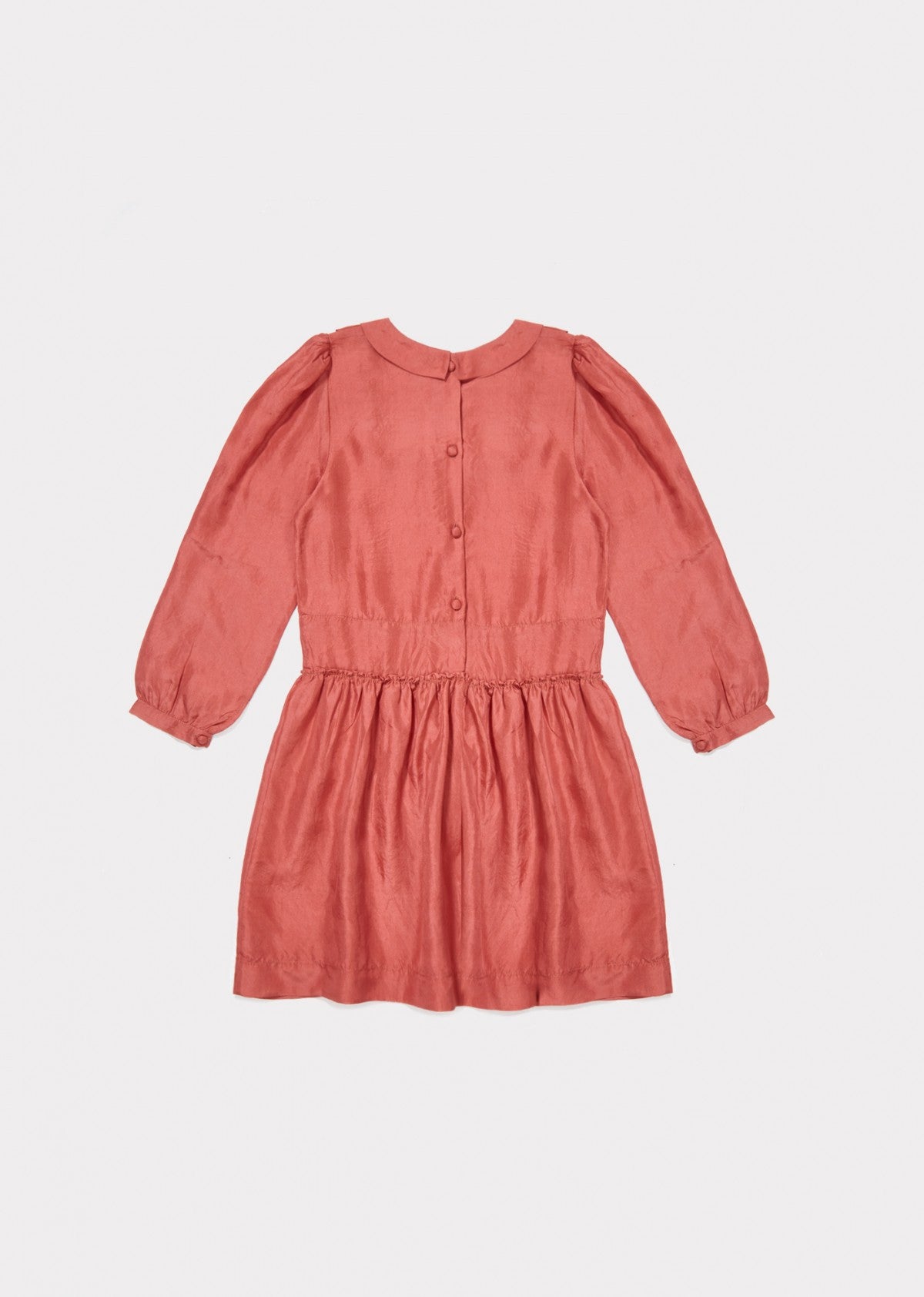 Girls Red Silk Woven Dress