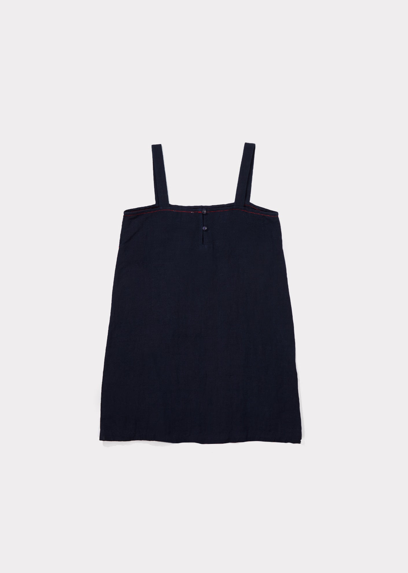 Girls Navy Cotton Woven Dress