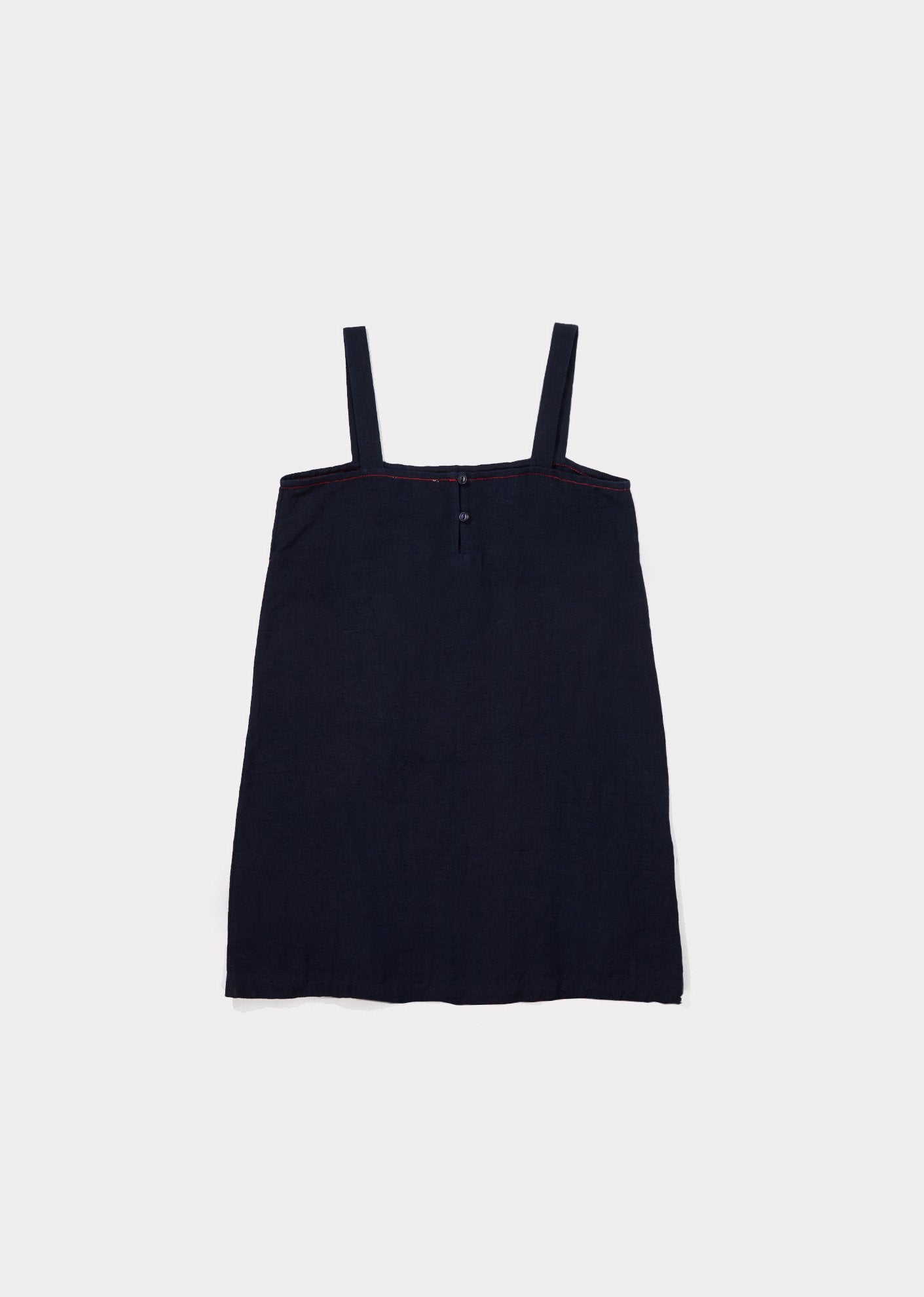 Girls Navy Cotton Woven Dress