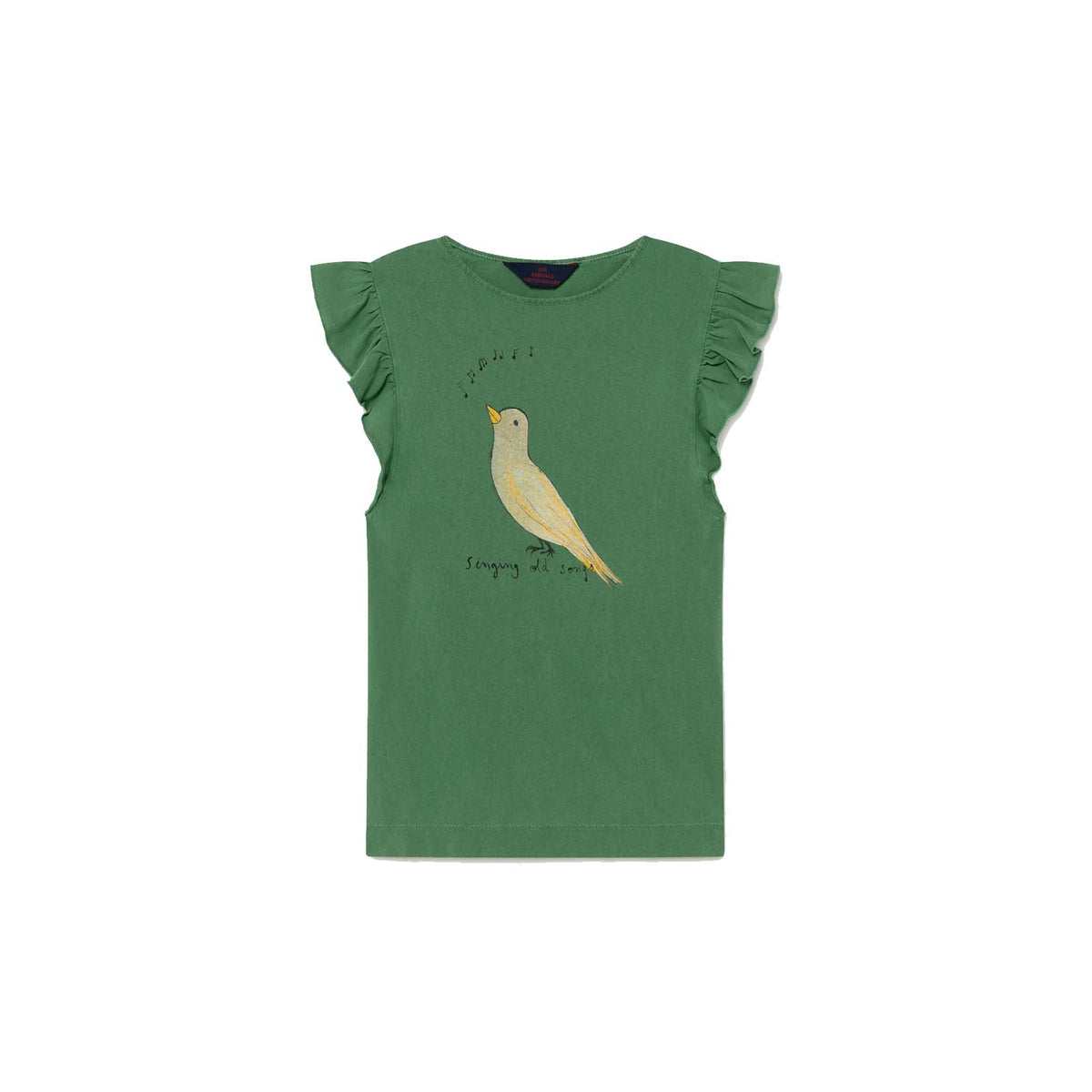 Robe en coton vert oiseau pour filles