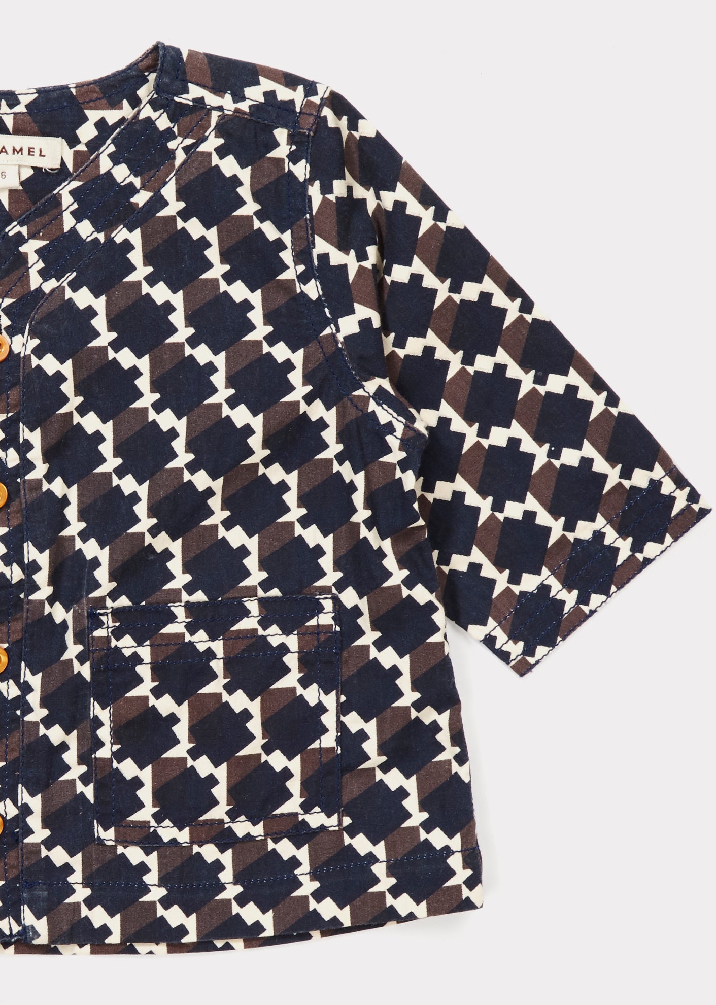 Baby Blue & Chocolate Cotton Top