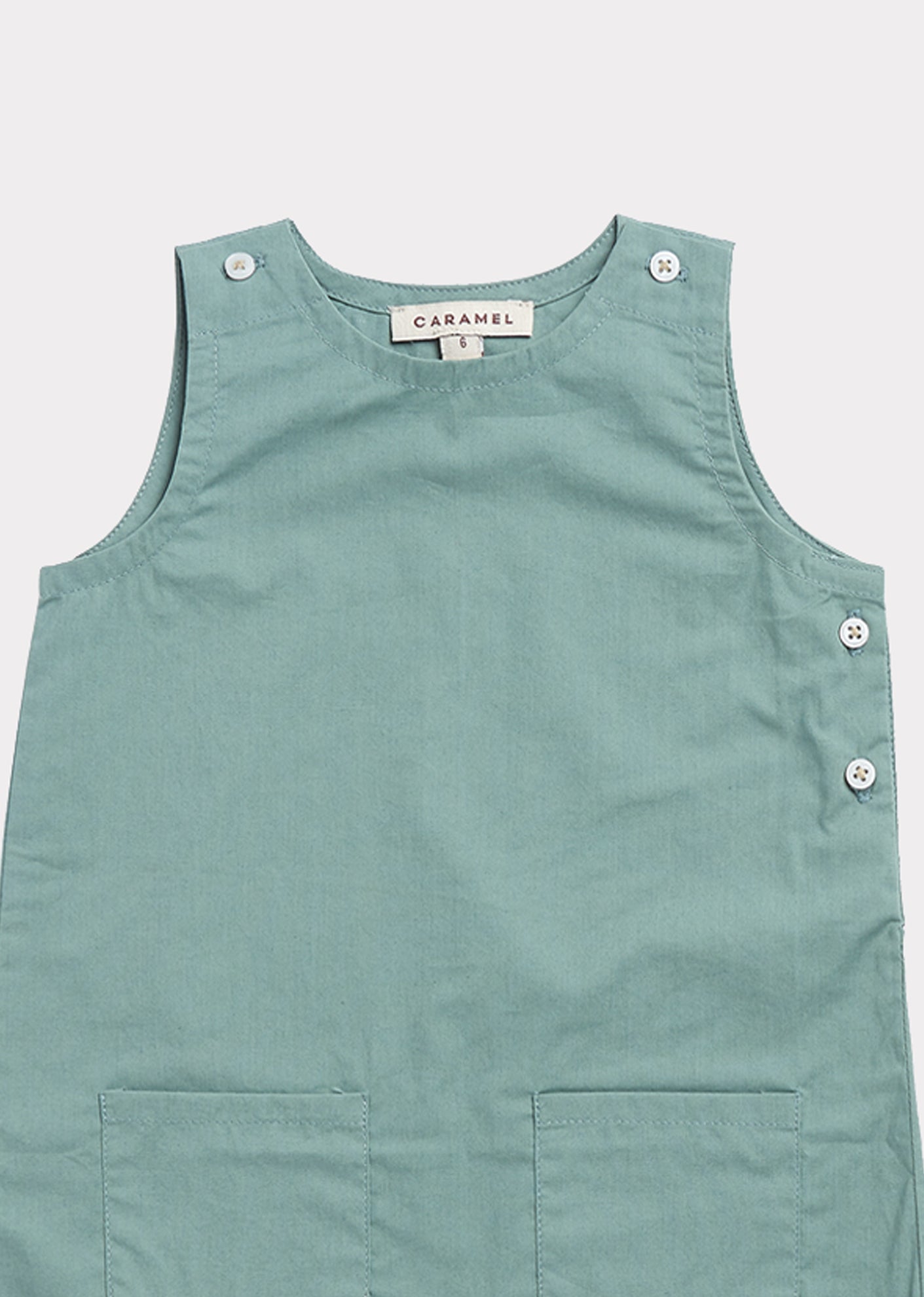 Baby Boys & Girls Cyan Cotton Jumpsuit