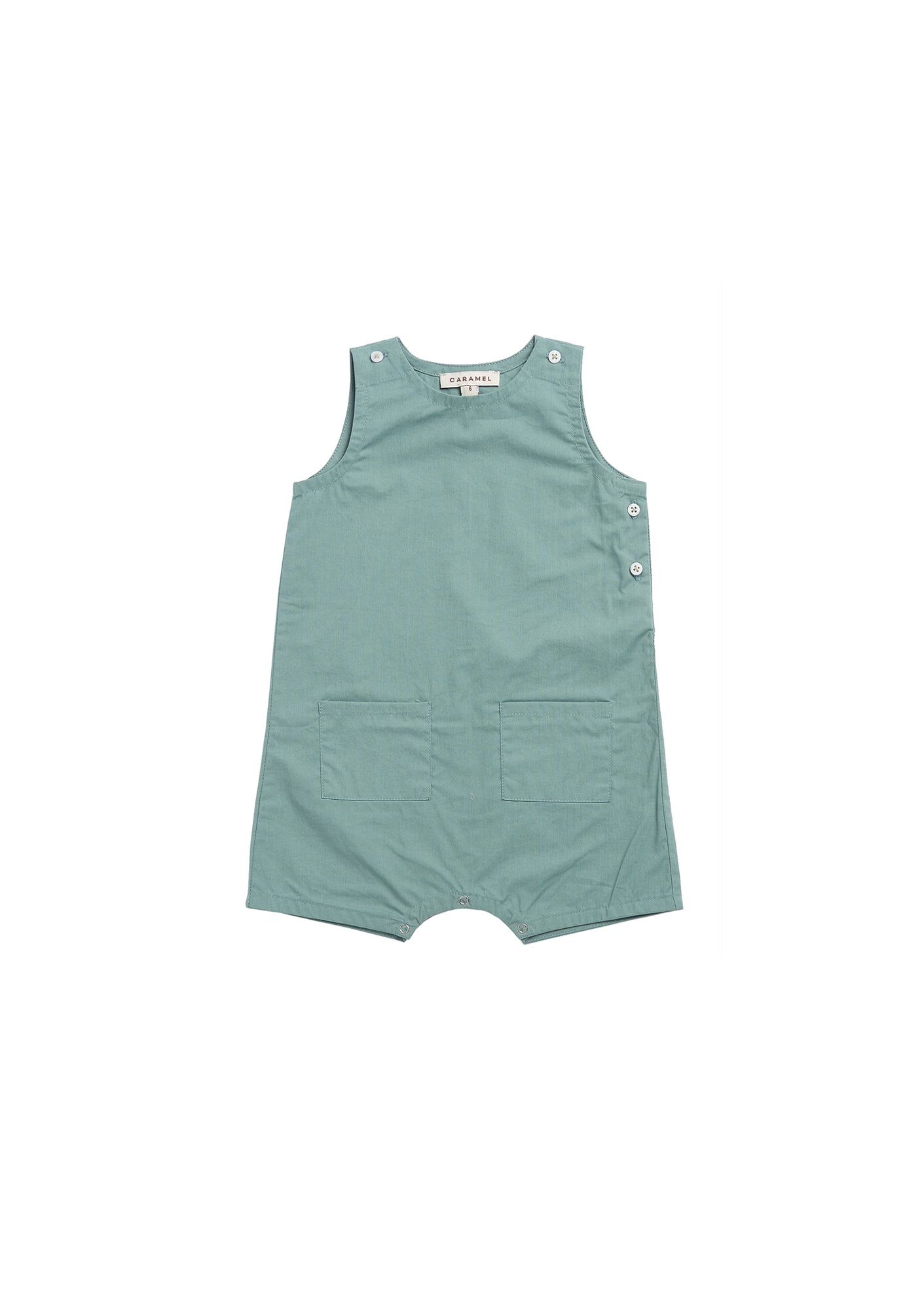 Baby Boys & Girls Cyan Cotton Jumpsuit