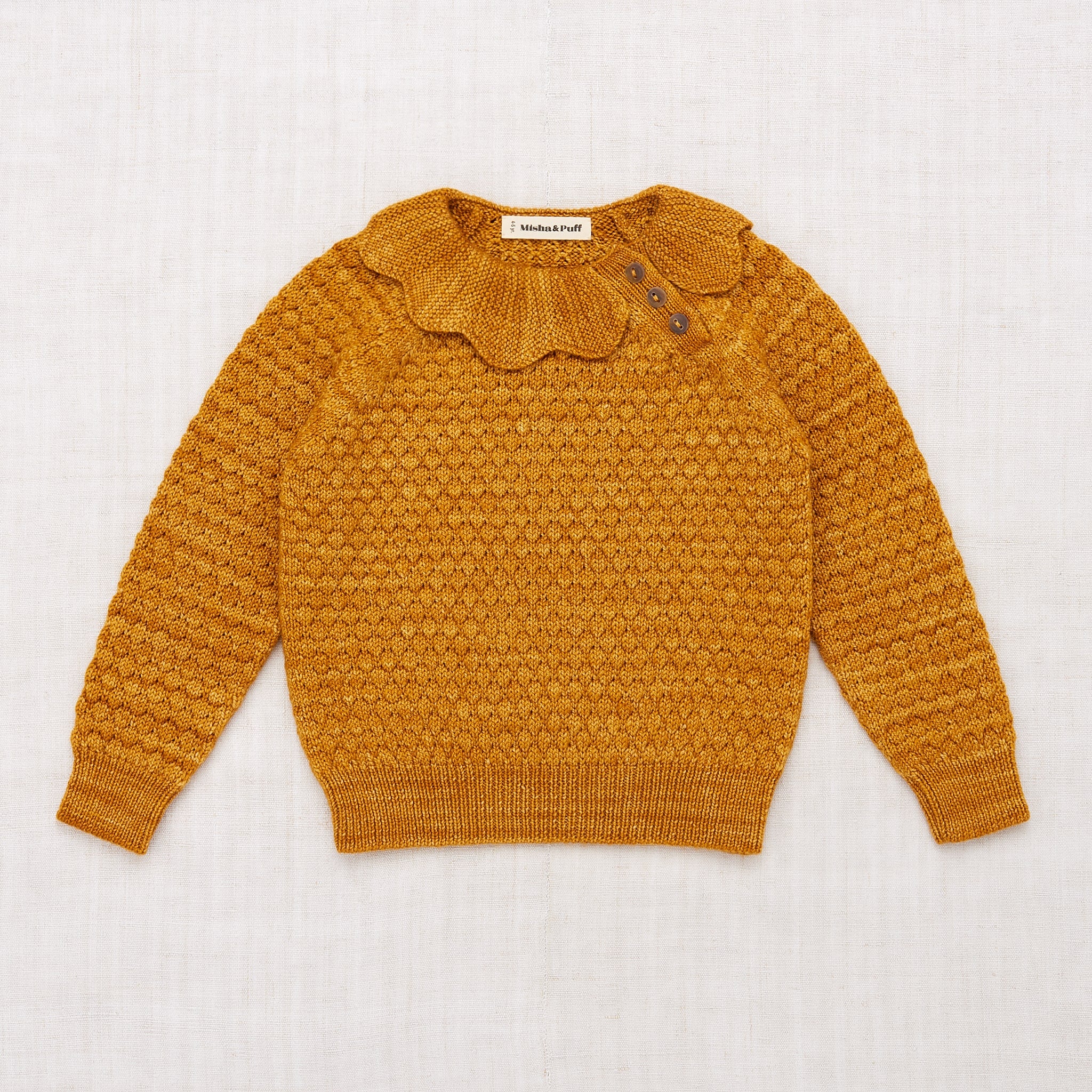 Girls Dark Yellow Knit Sweater