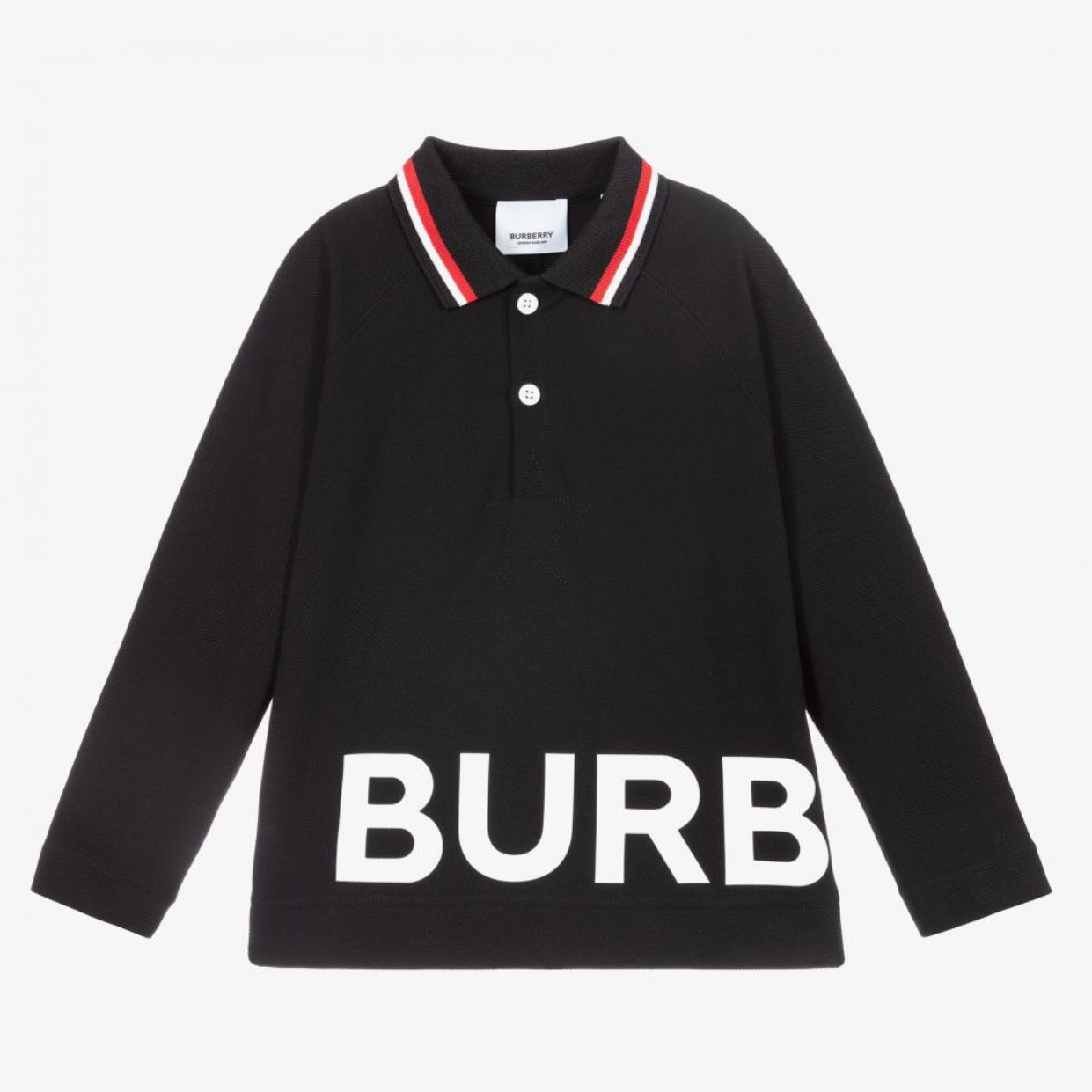 Boys Black Cotton Polo Shirt