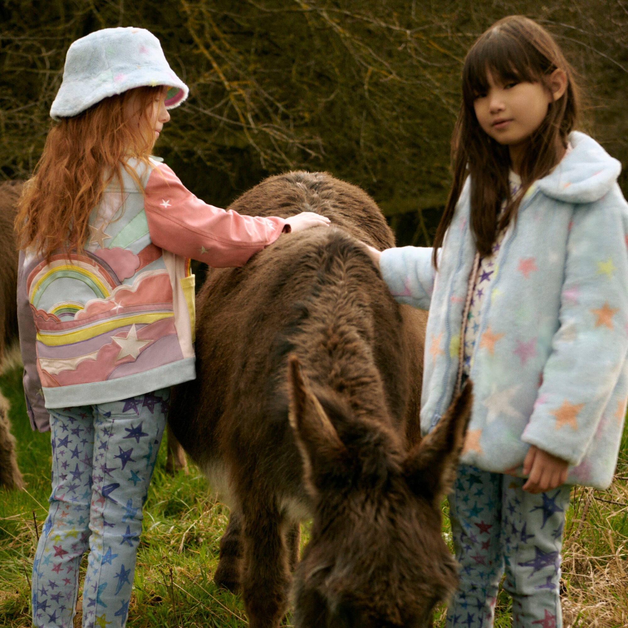 Girls Blue Star Coat
