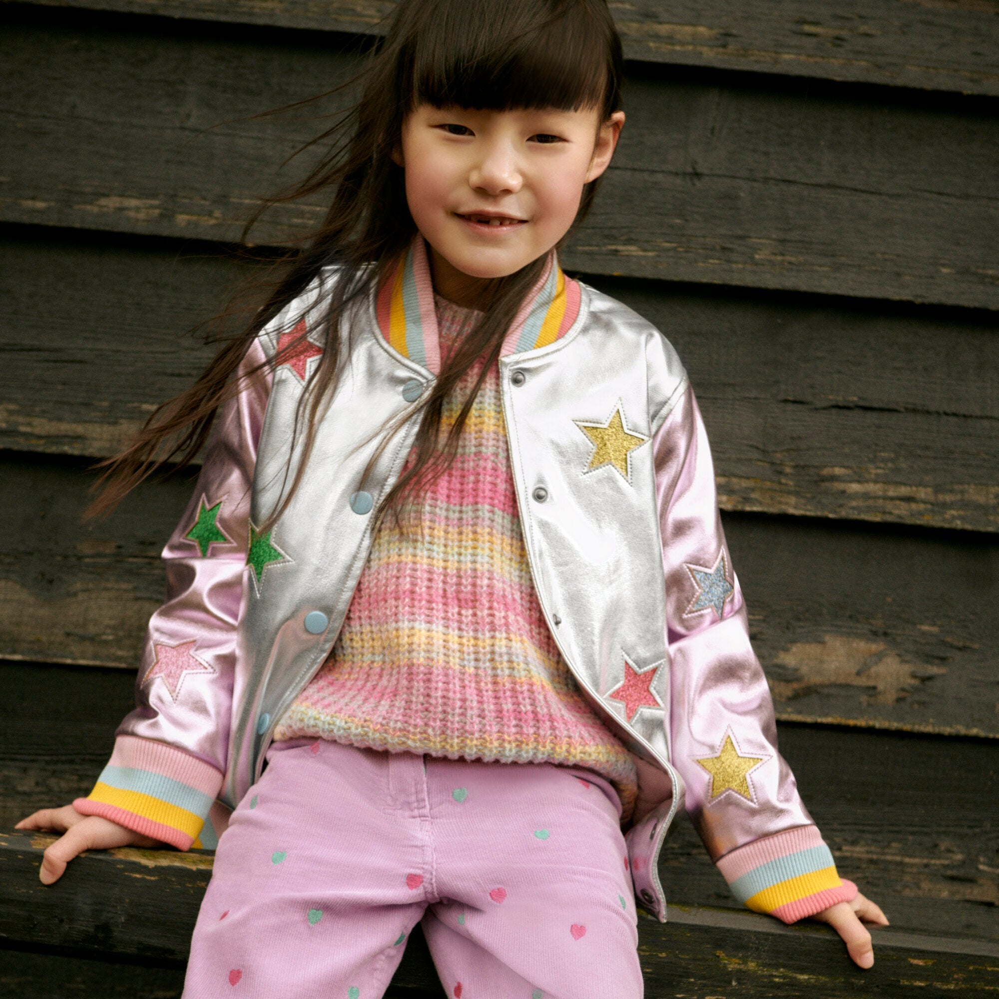 Girls Silver Star Jacket