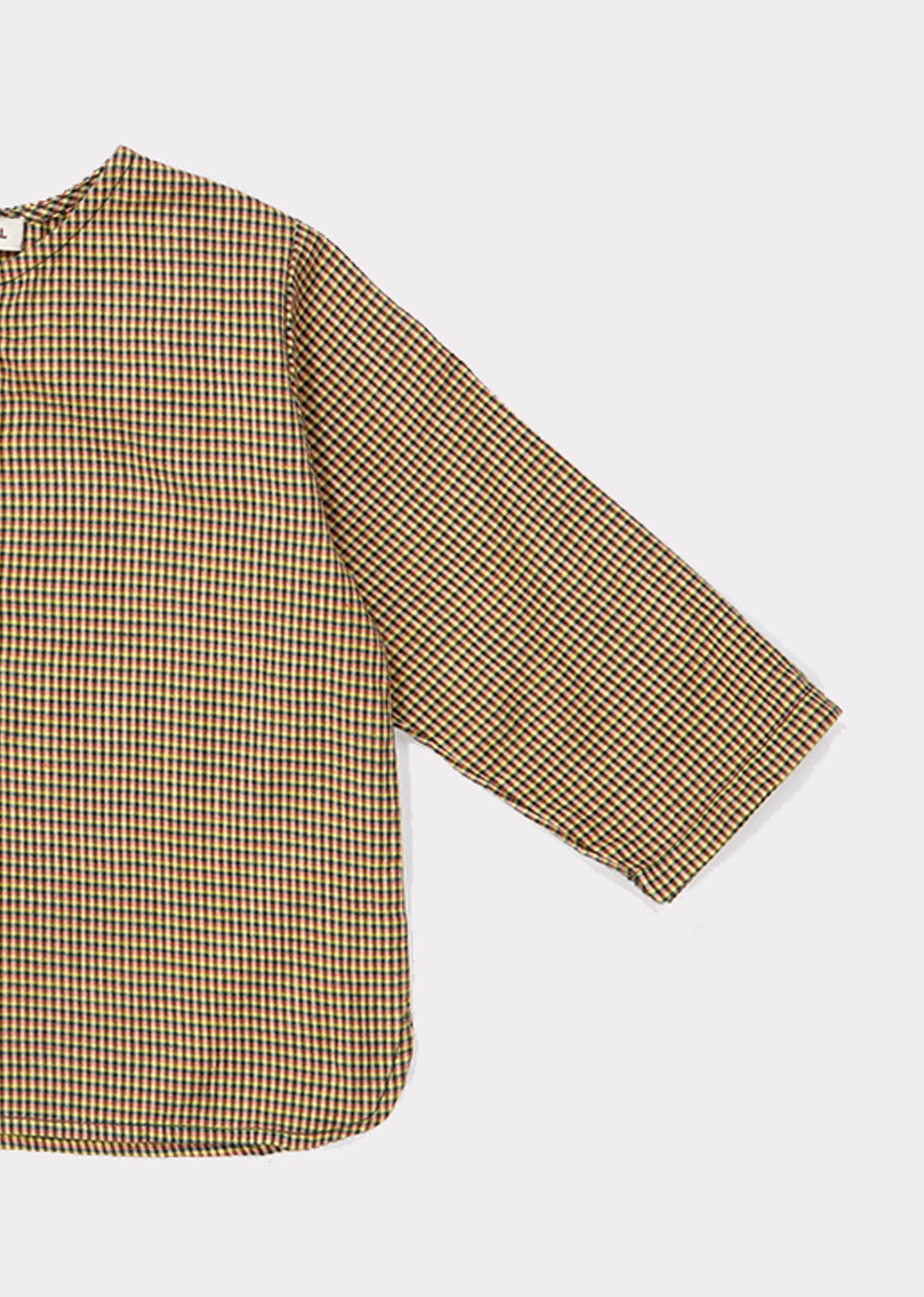 Baby Girls Khaki Check Cotton Shirt