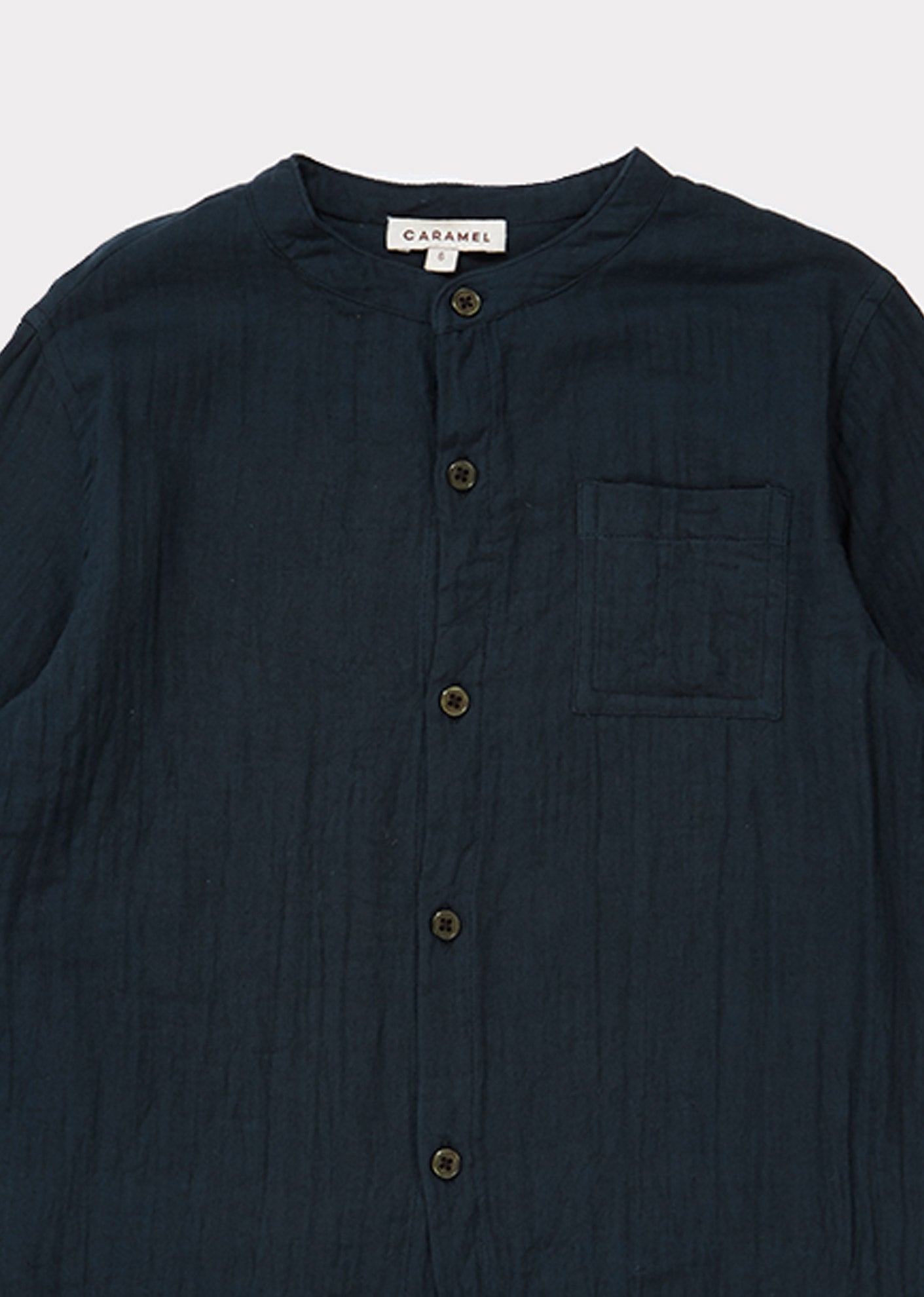 Girls Dark Blue Cotton Shirt