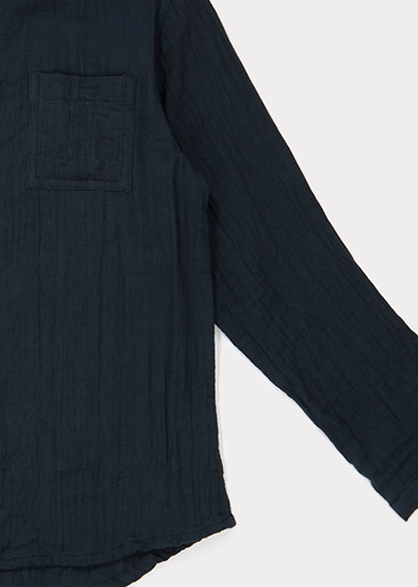 Girls Dark Blue Cotton Shirt