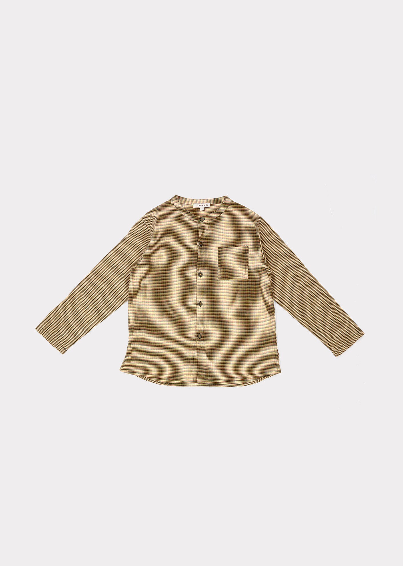 Girls Yellow Check Cotton Shirt