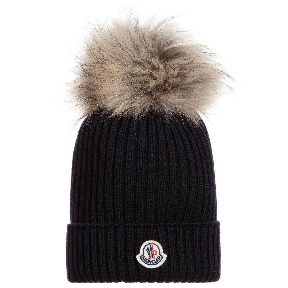 Girls Black Wool Base Fabric Hat