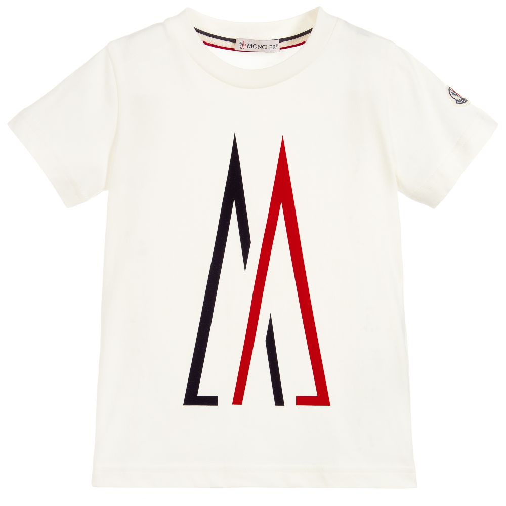 Boys White Logo Cotton T-shirt