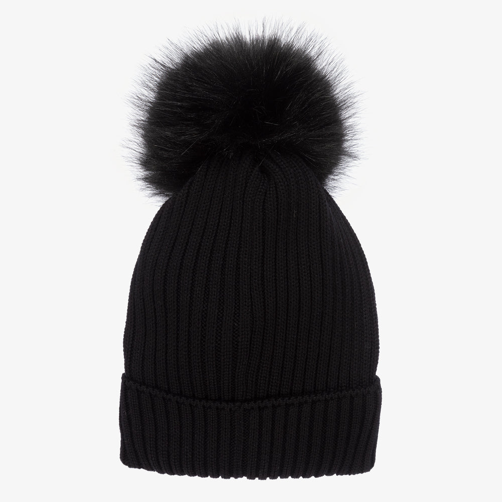 Boys & Girls Black Wool Hat