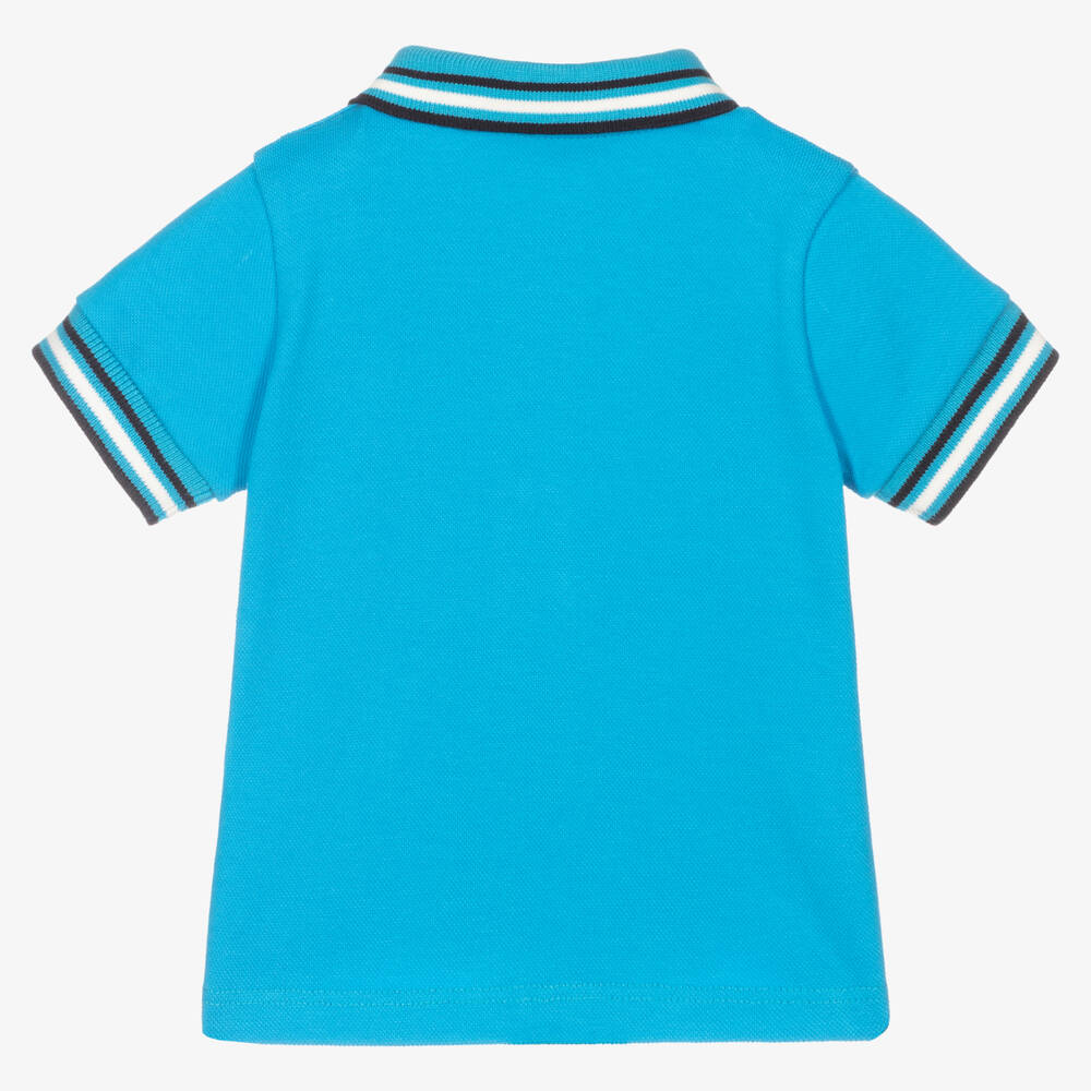 Baby Boys Blue Cotton Polo Shirt