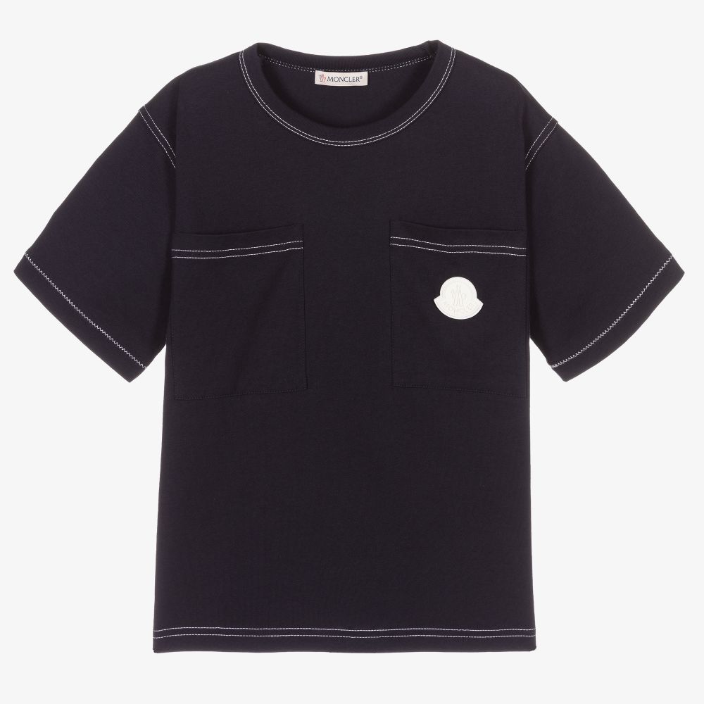 Boys & Girls Black Logo Cotton T-Shirt