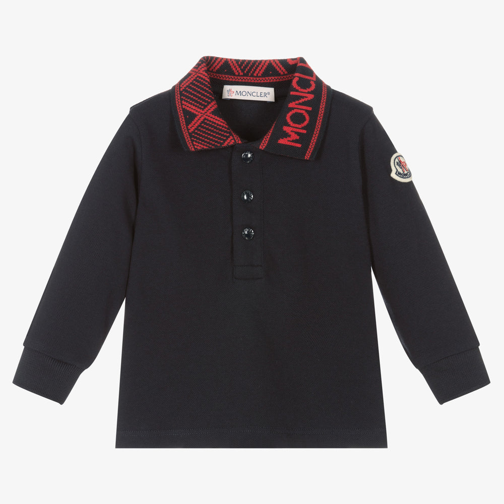 Baby Boys Navy Cotton Polo Shirt