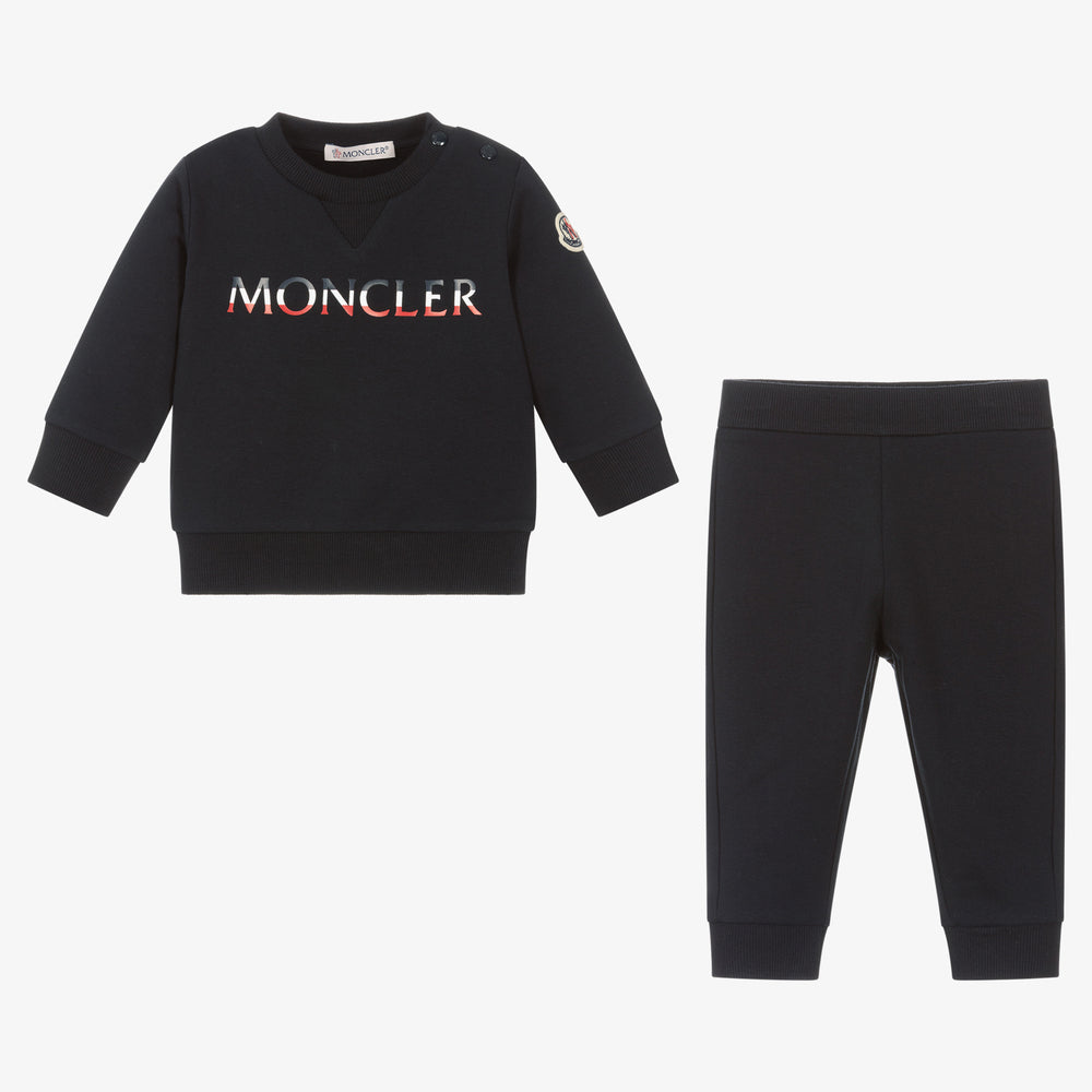 Baby Boys Navy Logo Cotton Set