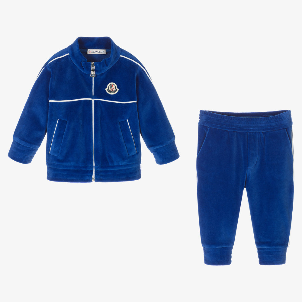 Baby Boys Blue Velvet Set