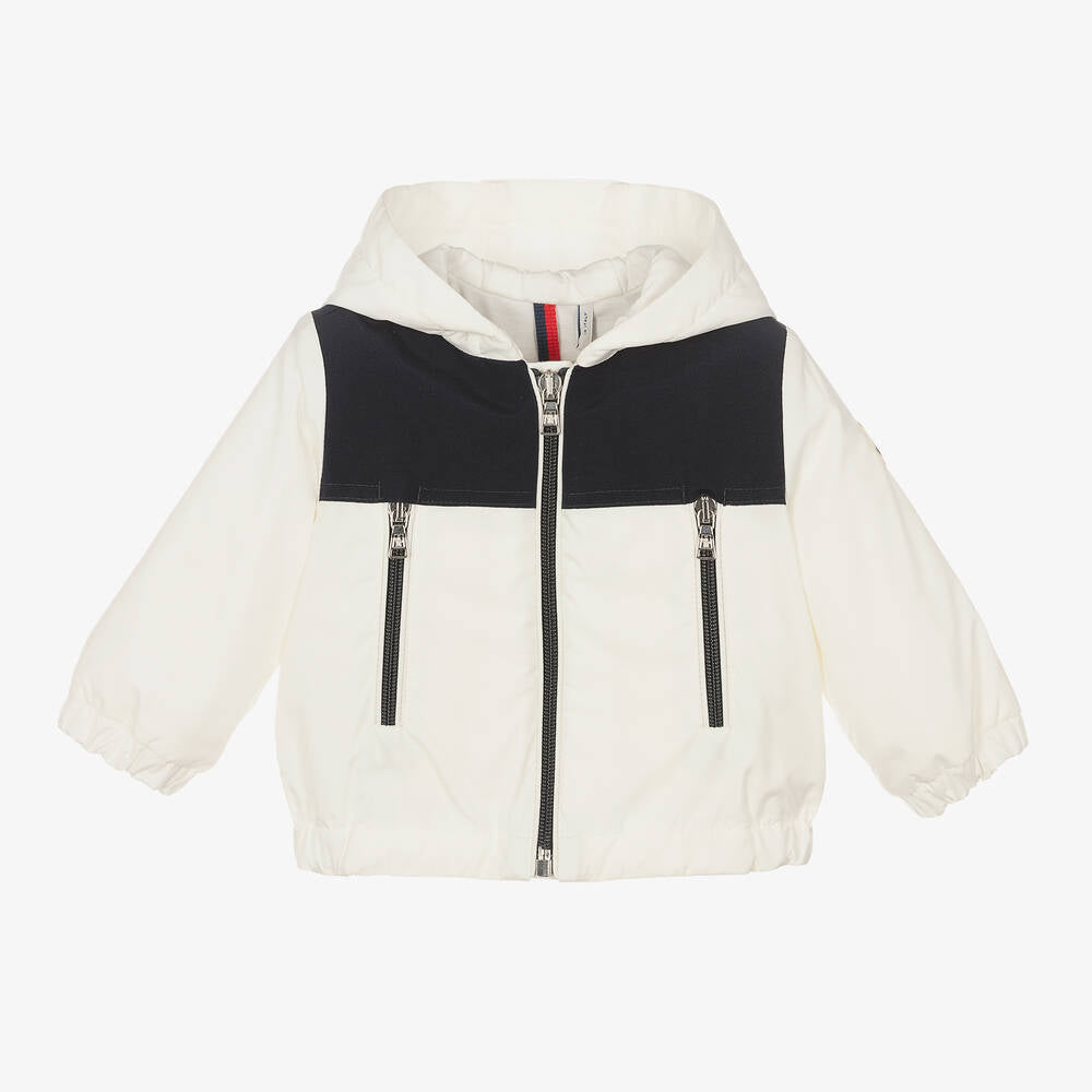 Baby Boys White Zip-Up Jacket