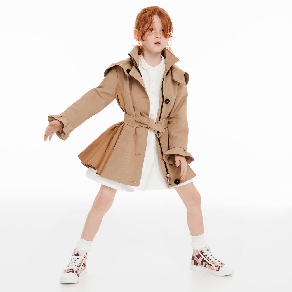 Girls White Logo Cotton Dress