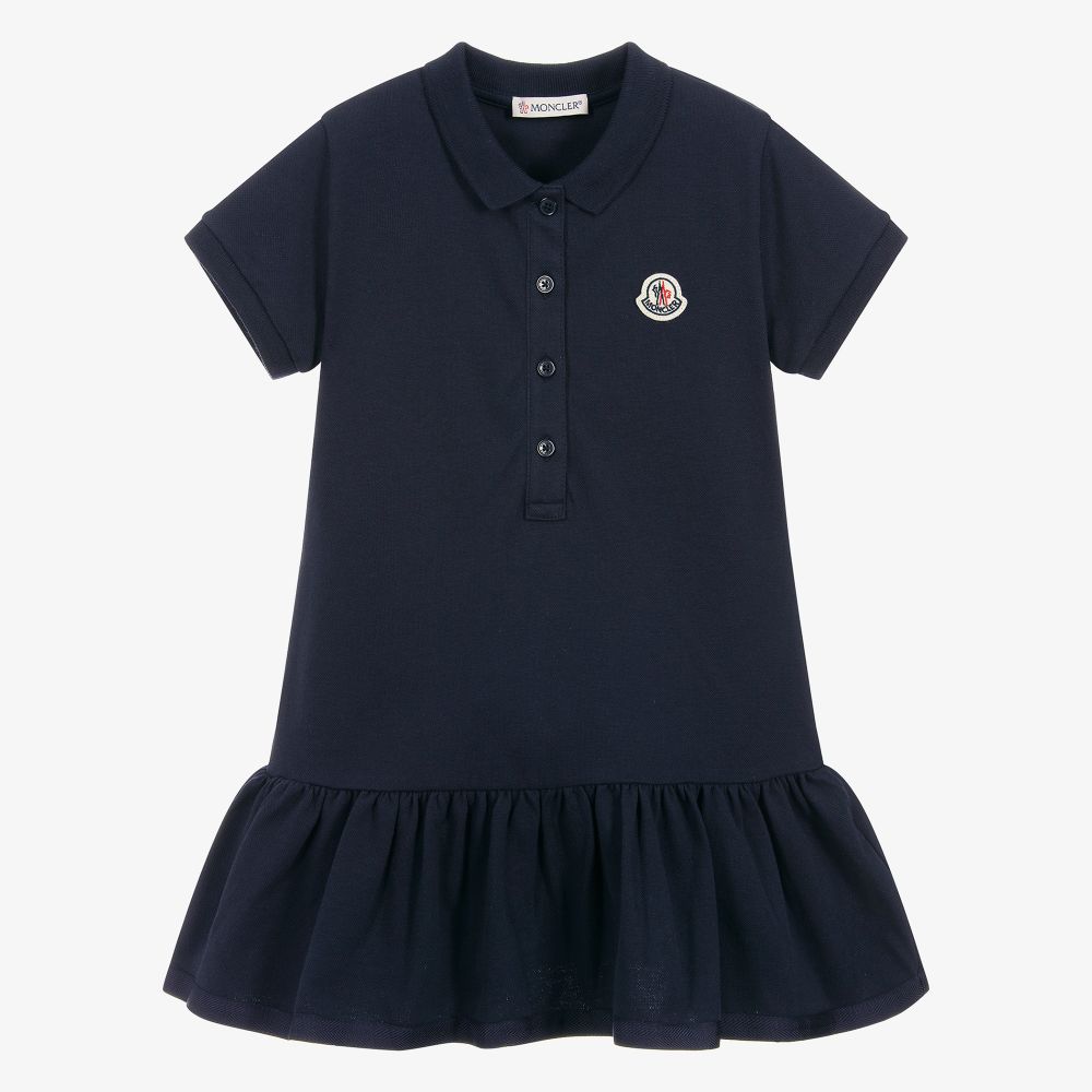 Girls Blue Logo Cotton Dress