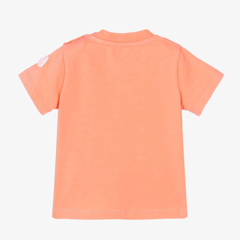 Baby Girls Orange Logo Cotton T-Shirt