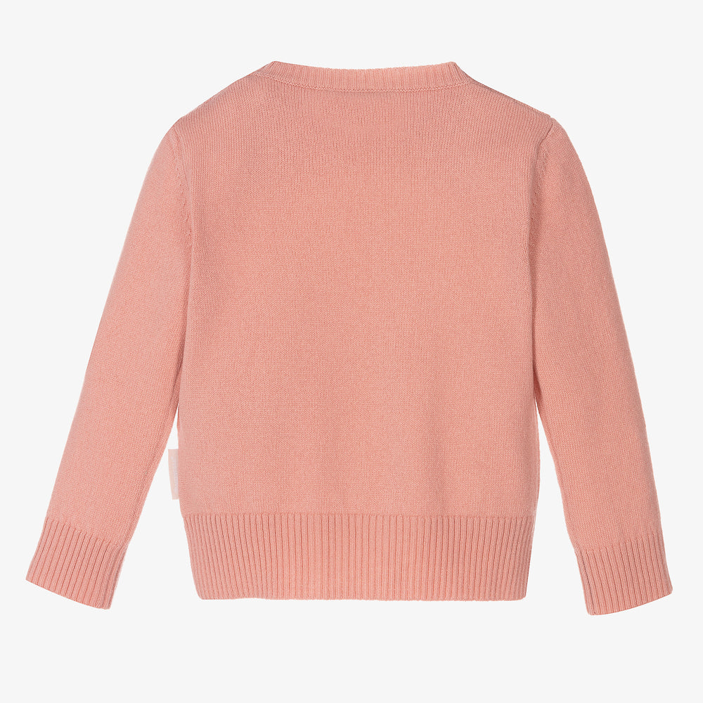 Baby Girls Pink Logo Cashmere Sweater