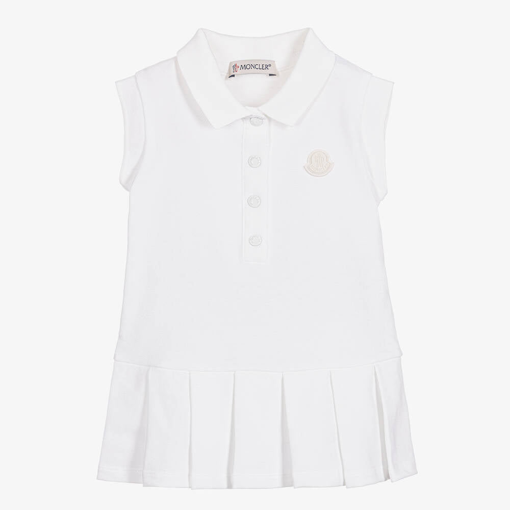 Baby Girls White Logo Cotton Dress
